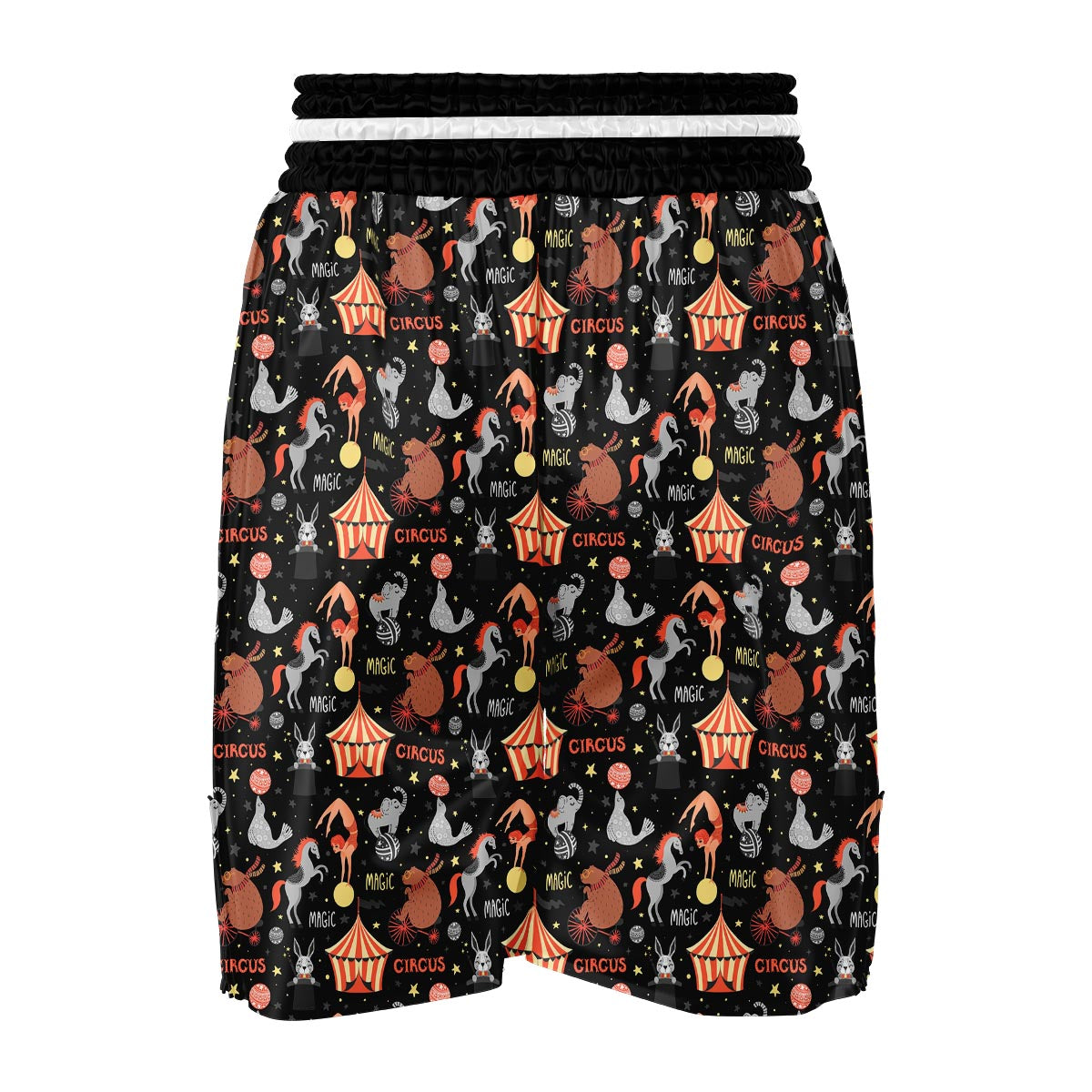 Pattern Print Circus Boxing Shorts-grizzshop