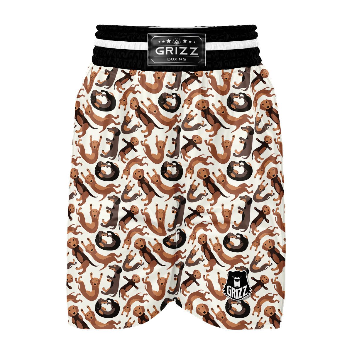 Pattern Print Dachshund Wiener Dog Boxing Shorts-grizzshop