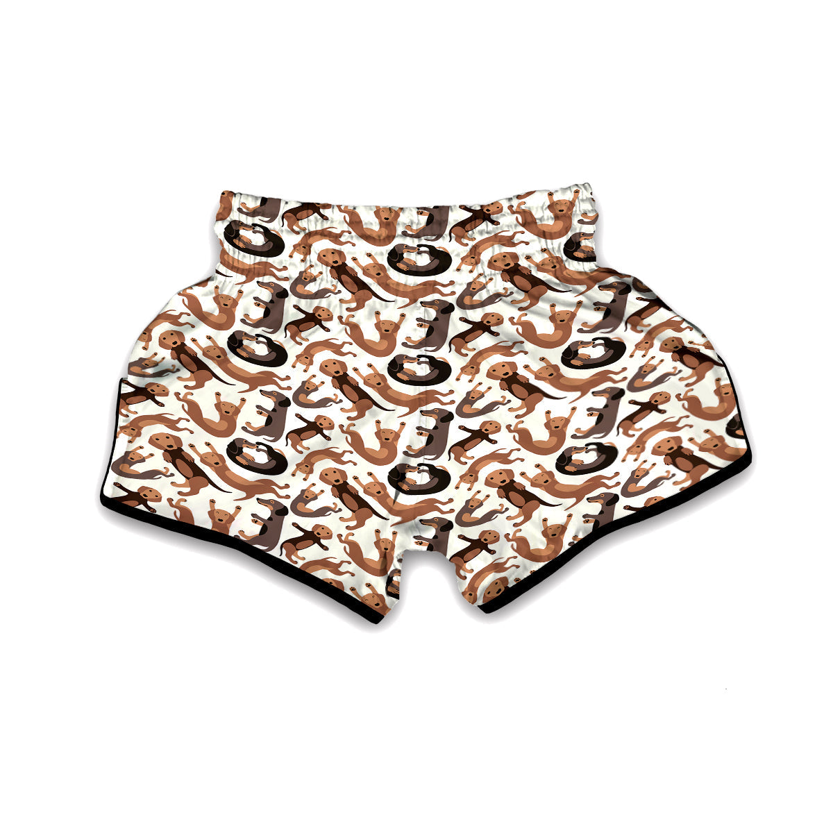 Pattern Print Dachshund Wiener Dog Muay Thai Boxing Shorts-grizzshop