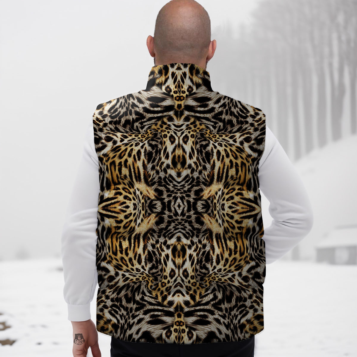 Pattern Print Dessert Cupcake Down Vest-grizzshop