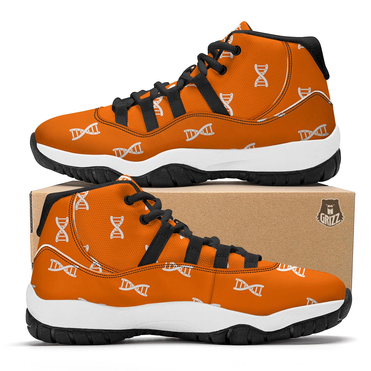 Pattern Print Dna Black Bball Shoes-grizzshop