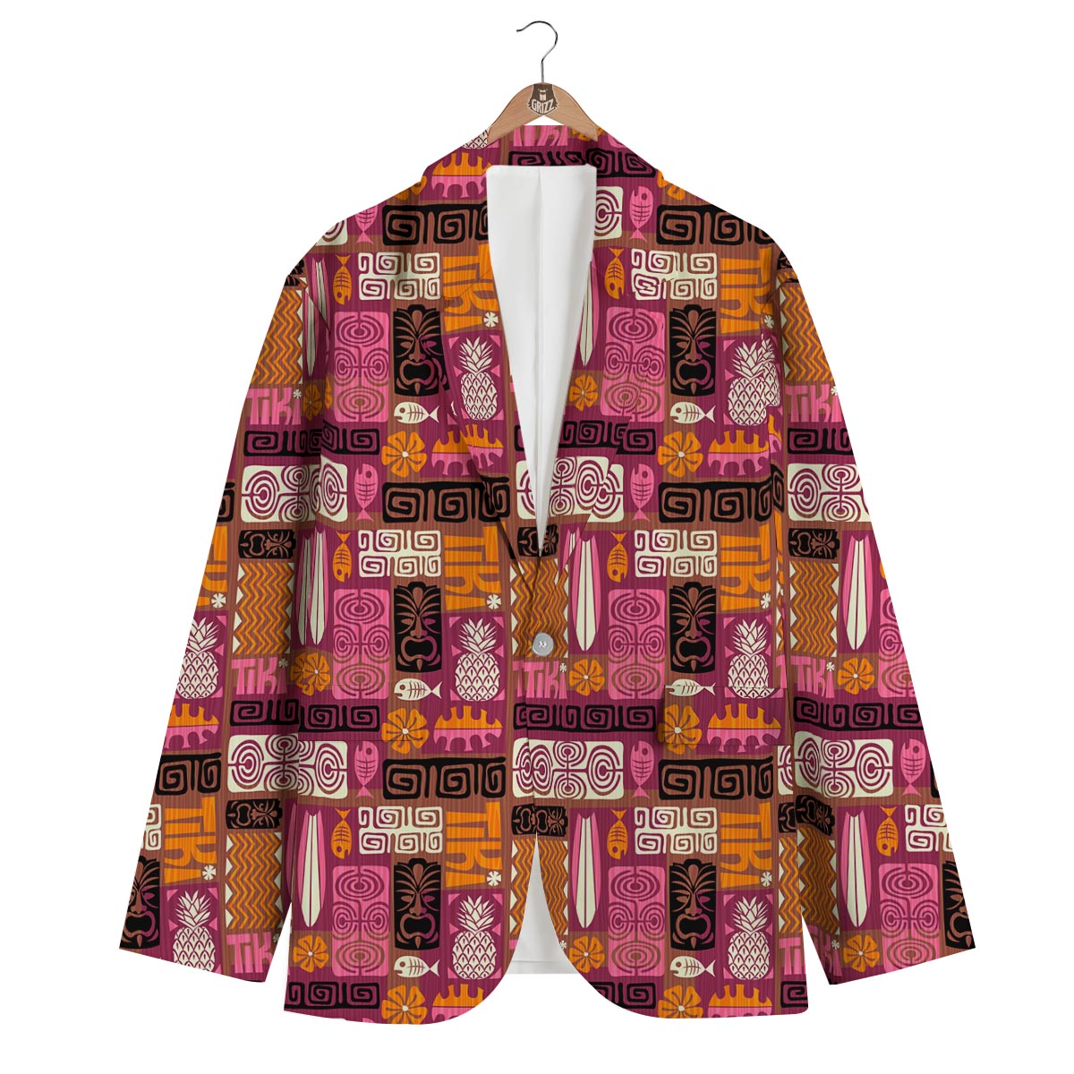 Pattern Print Ethnic Men's Blazer-grizzshop