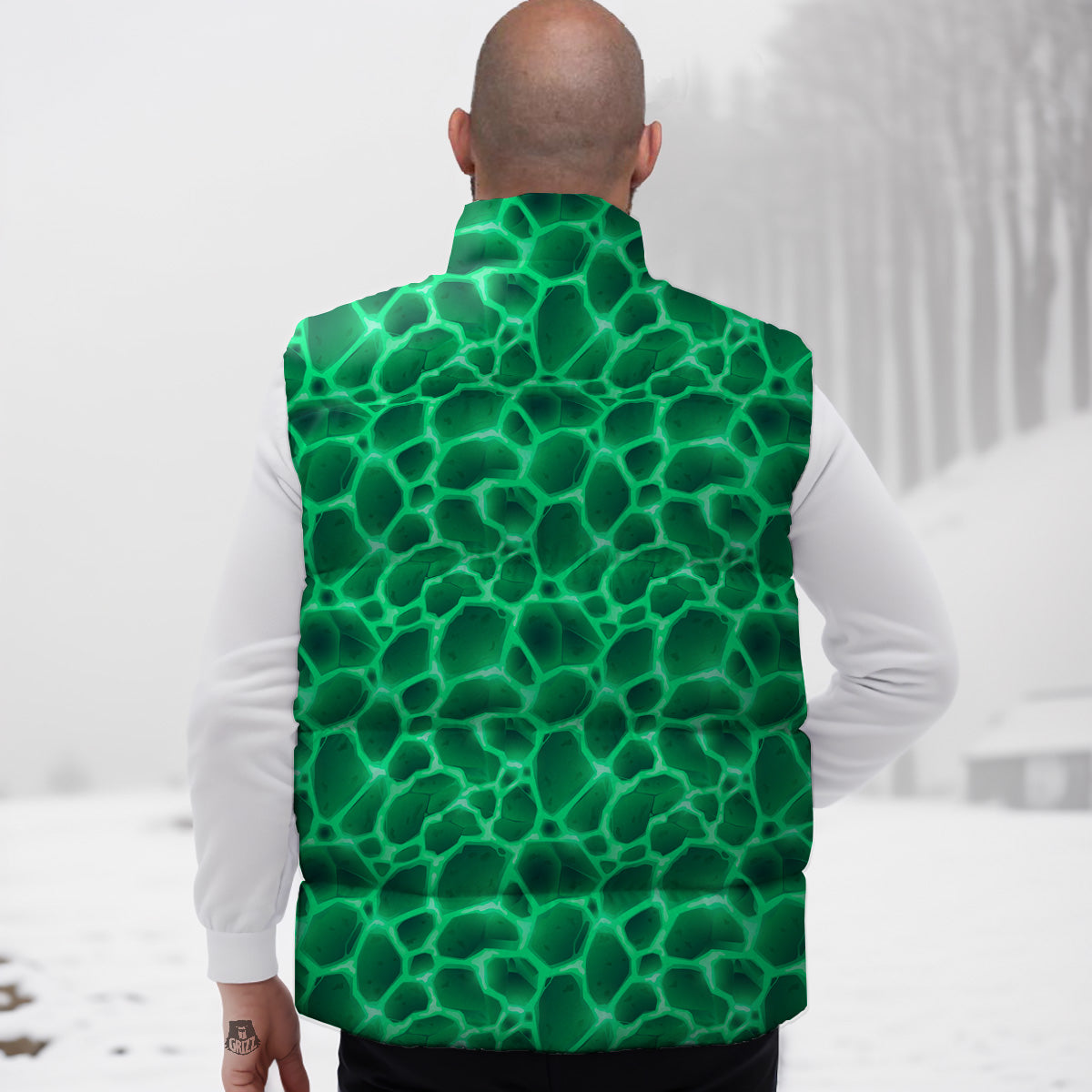 Pattern Print Fairy Down Vest-grizzshop