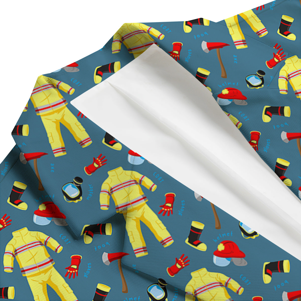 Pattern Print Firefighter Men's Blazer-grizzshop