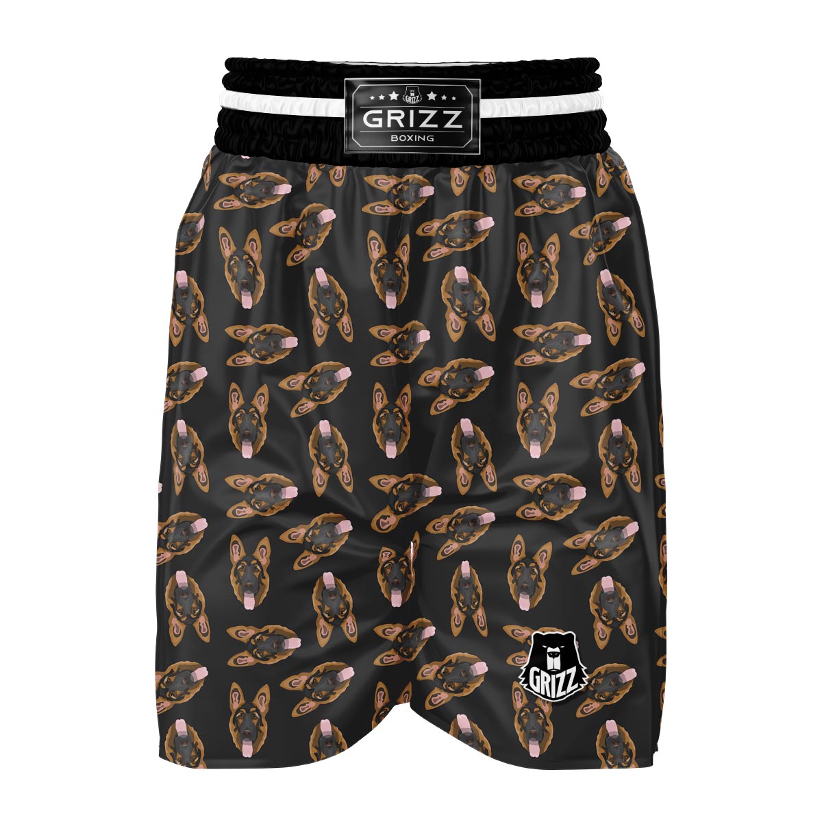 Pattern Print German Shepherd Boxing Shorts-grizzshop