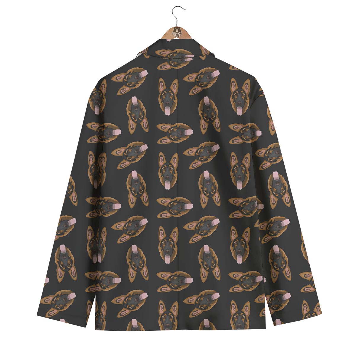 Pattern Print German Shepherd Men's Blazer-grizzshop
