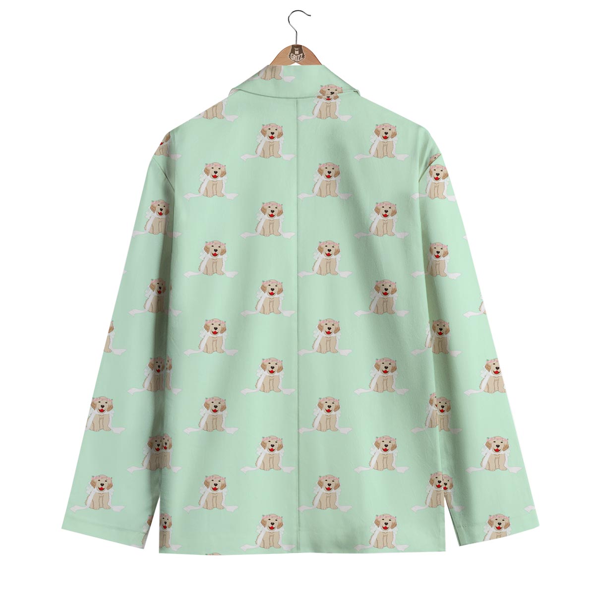Pattern Print Golden Retriever Men's Blazer-grizzshop