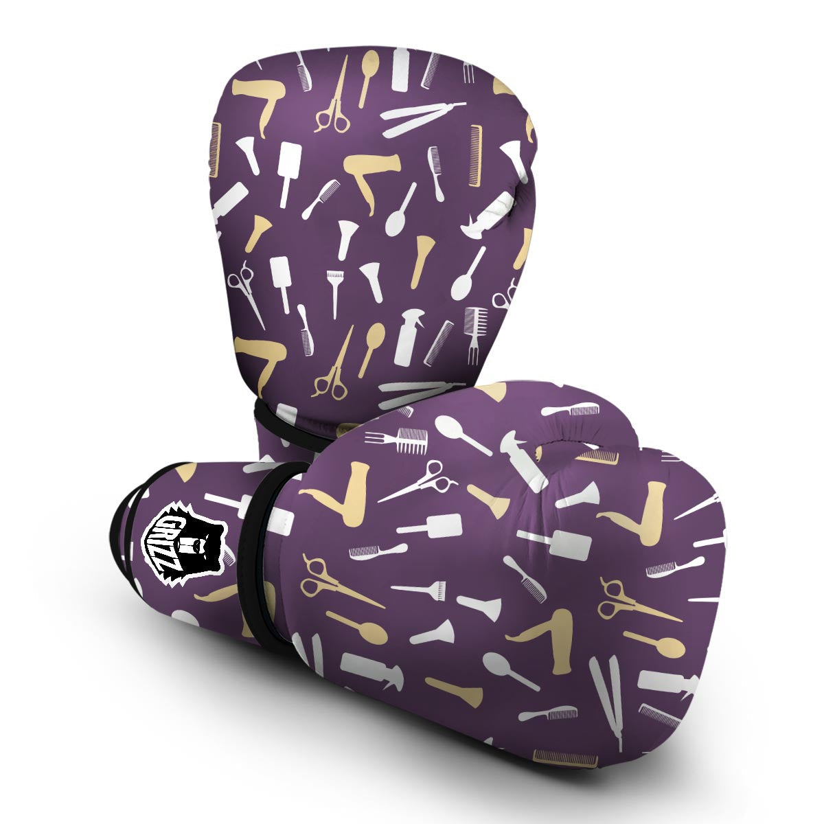 Pattern Print Hair Stylist Boxing Gloves-grizzshop
