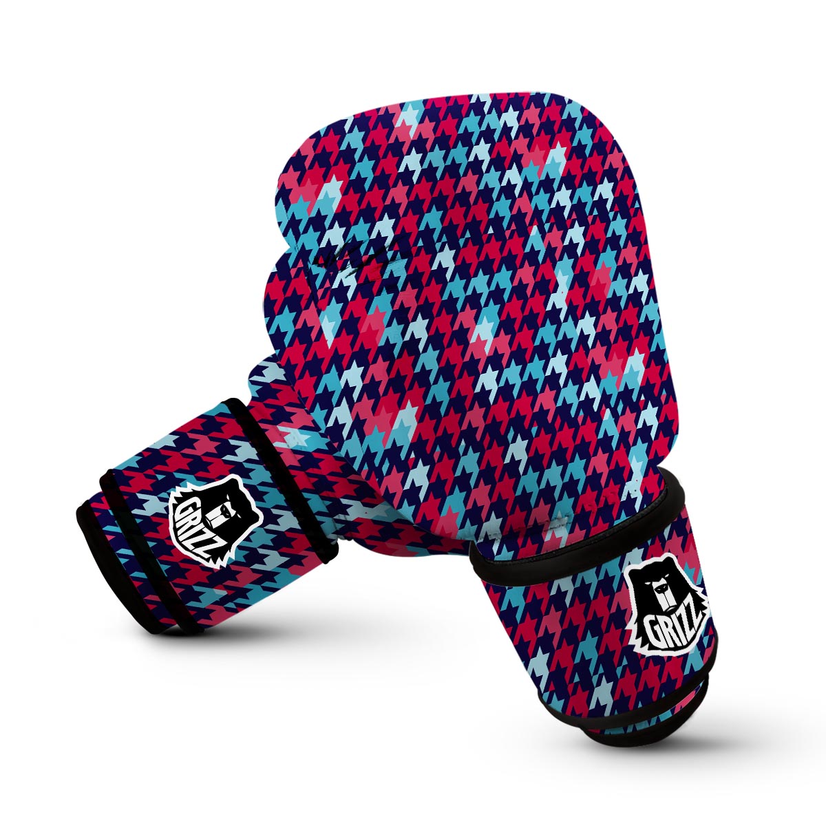 Pattern Print Houndstooth Boxing Gloves-grizzshop