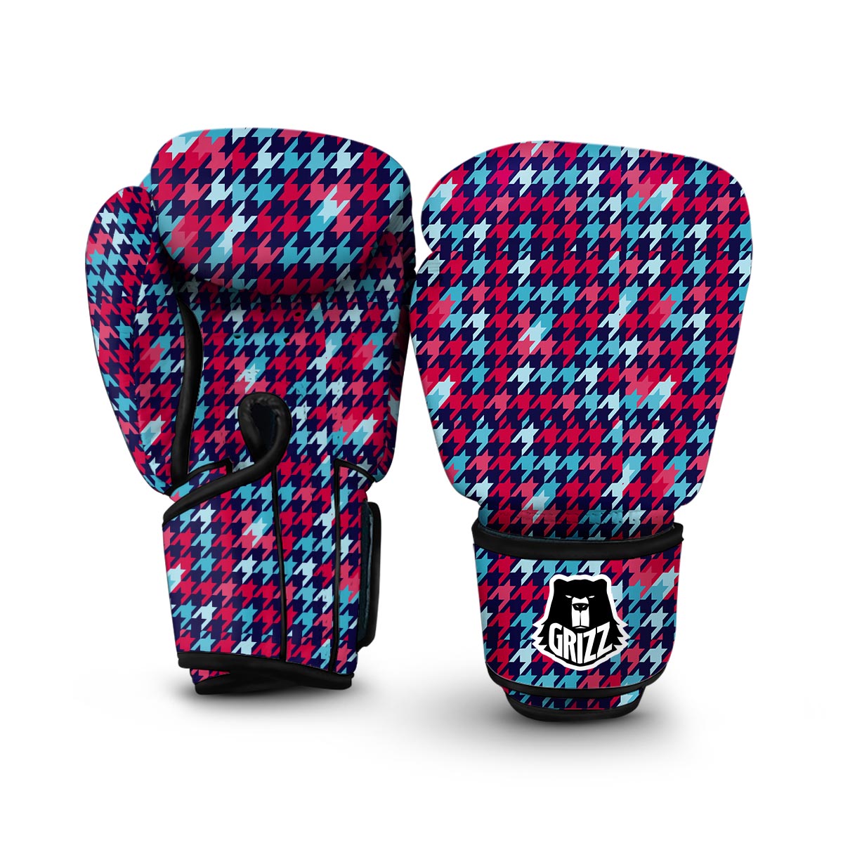 Pattern Print Houndstooth Boxing Gloves-grizzshop