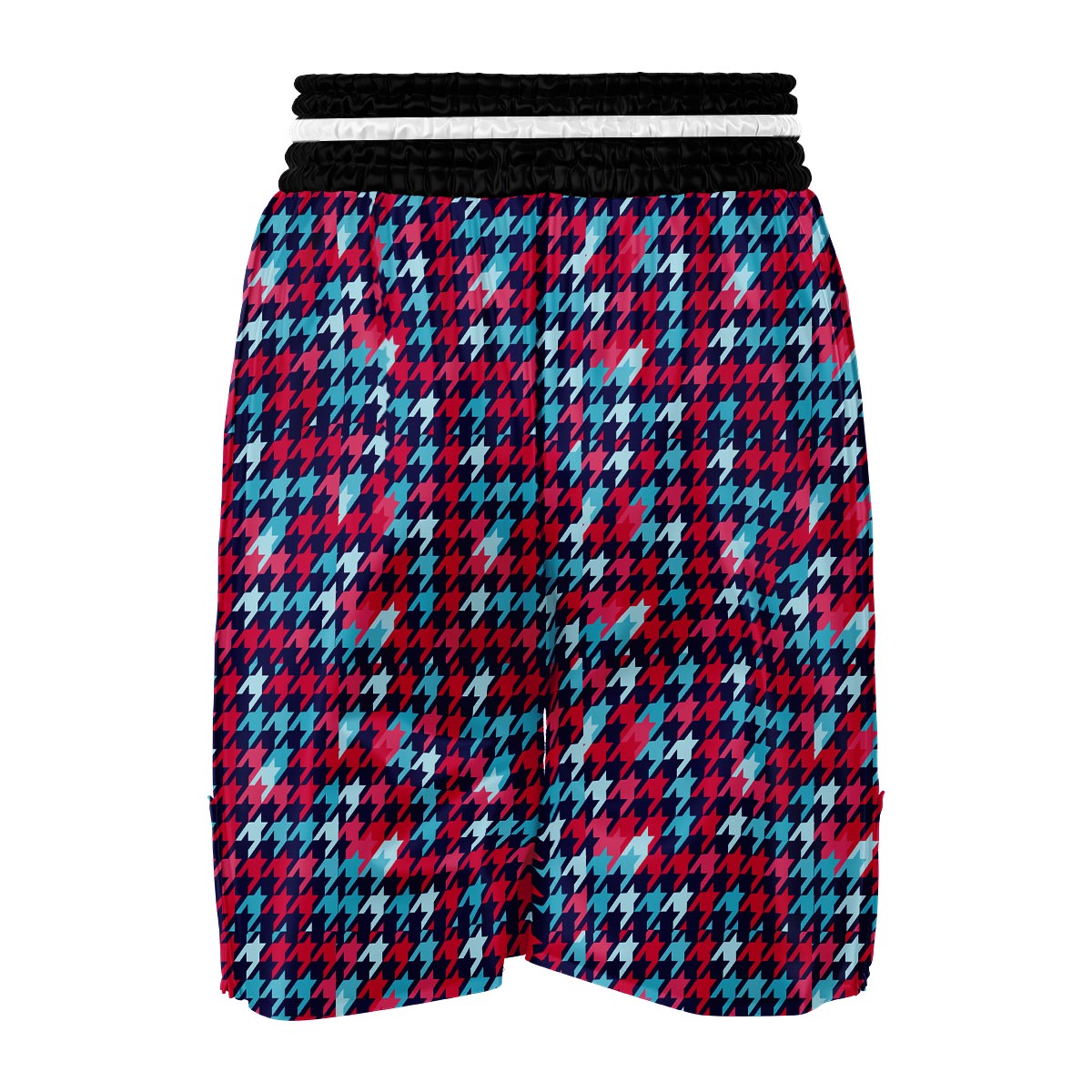 Pattern Print Houndstooth Boxing Shorts-grizzshop