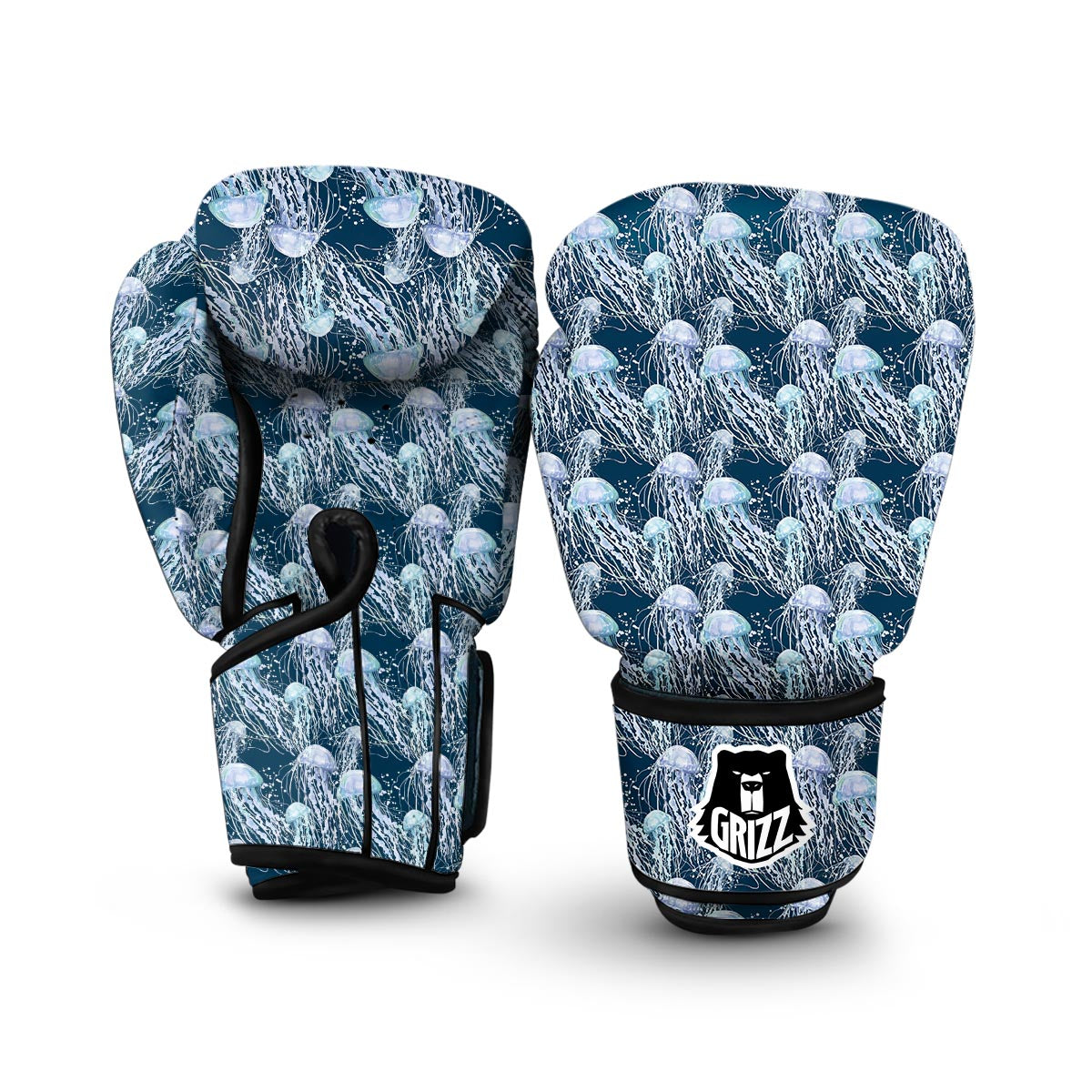 Pattern Print Jellyfish Boxing Gloves-grizzshop