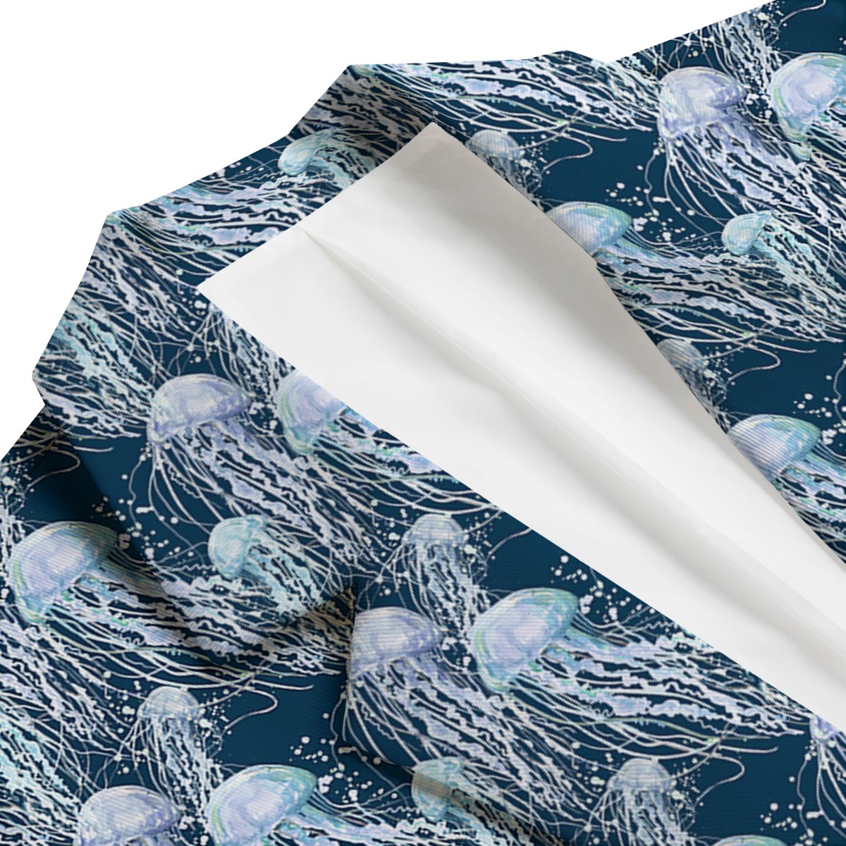 Pattern Print Jellyfish Men's Blazer-grizzshop