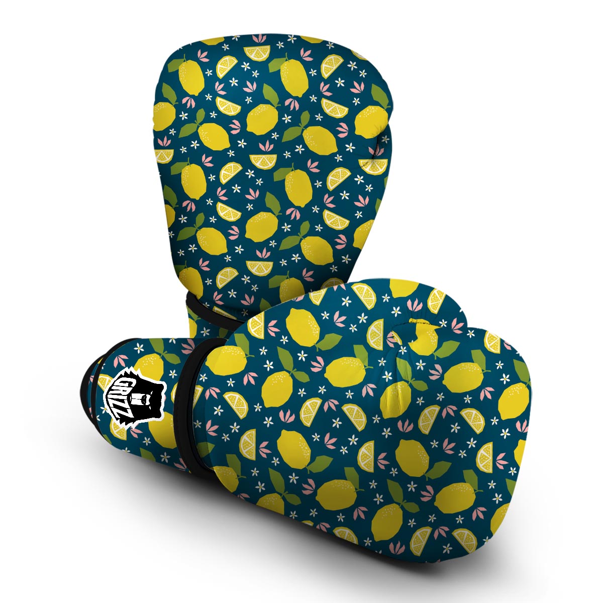 Pattern Print Lemon Boxing Gloves-grizzshop