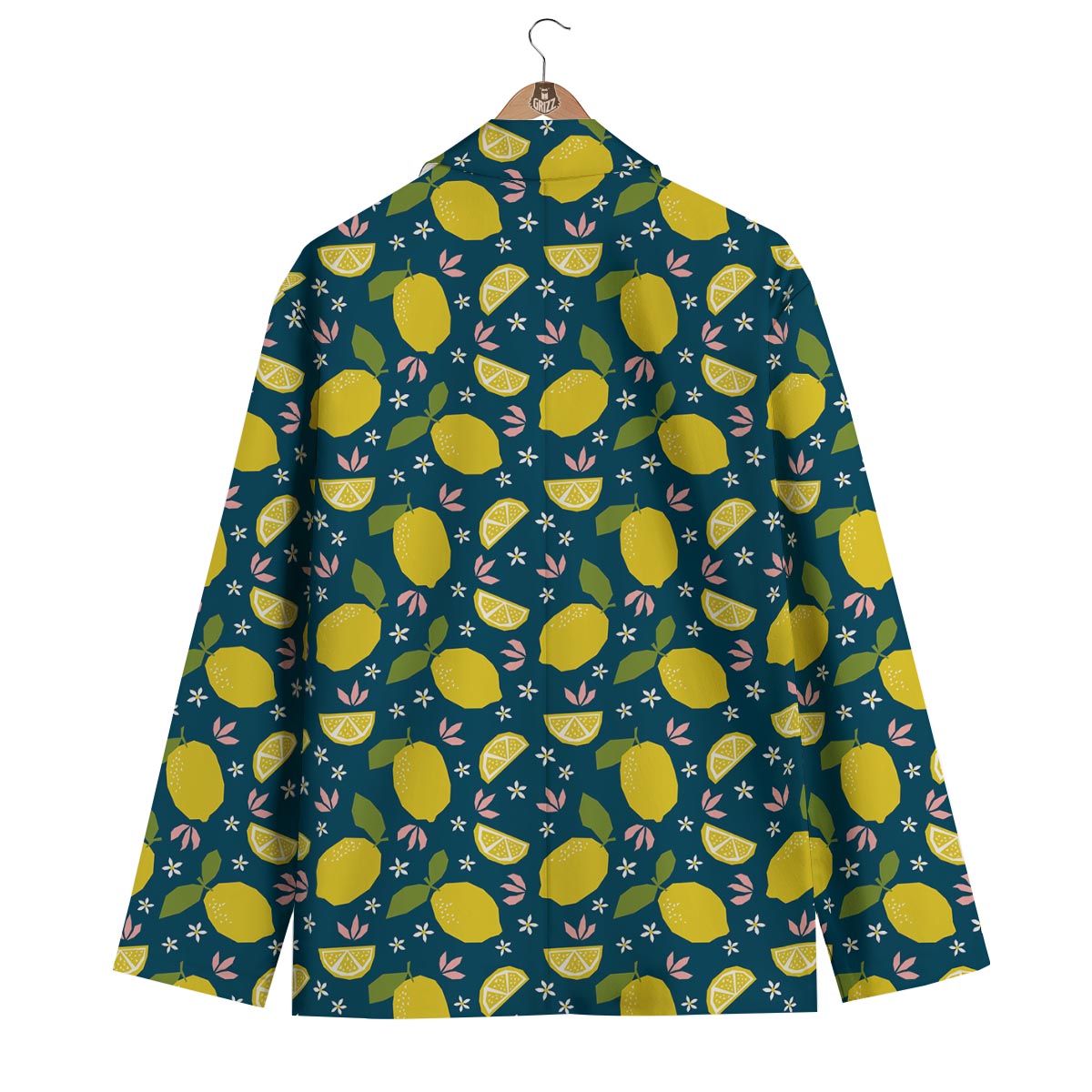 Pattern Print Lemon Men's Blazer-grizzshop