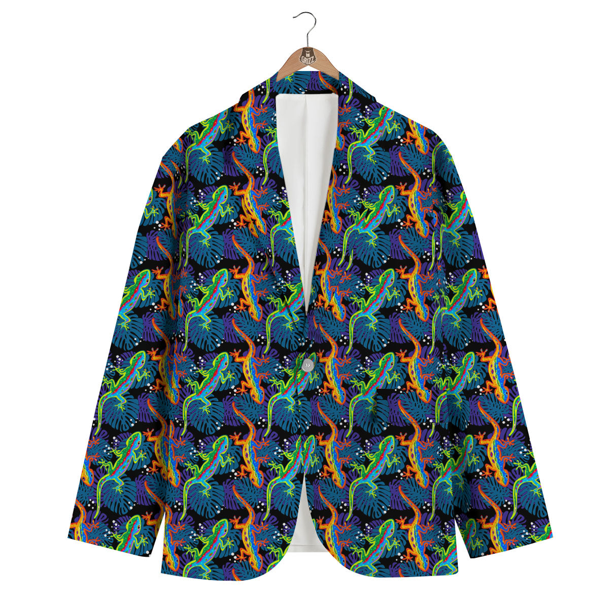 Pattern Print Lizard Men's Blazer-grizzshop
