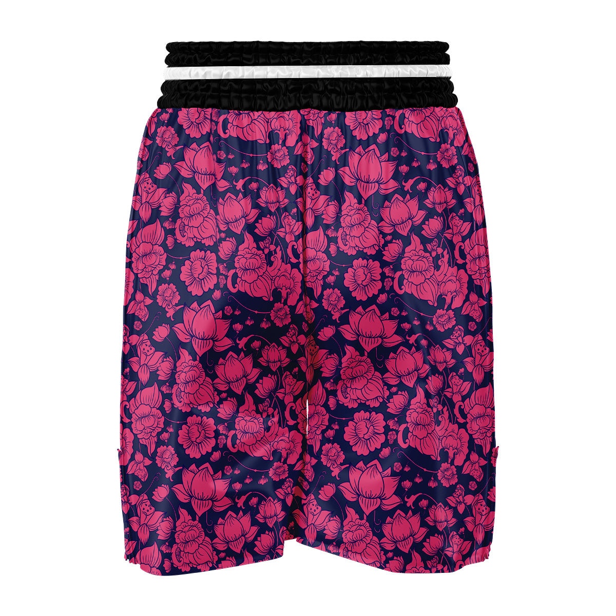 Pattern Print Lotus Boxing Shorts-grizzshop