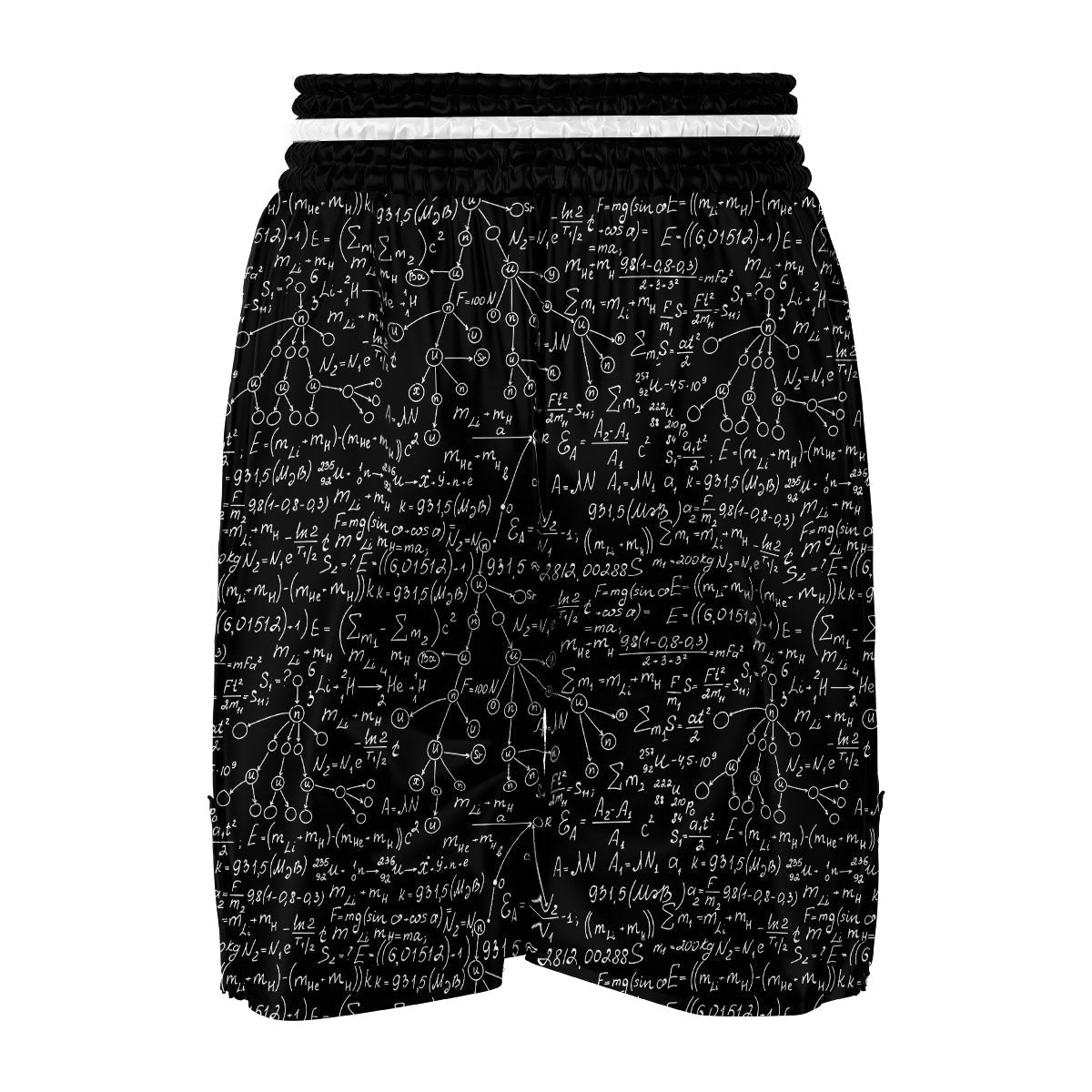 Pattern Print Math Boxing Shorts-grizzshop