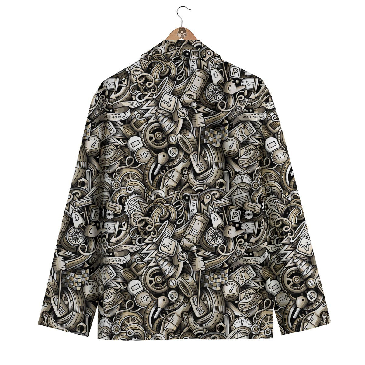 Pattern Print Mechanic Men's Blazer-grizzshop
