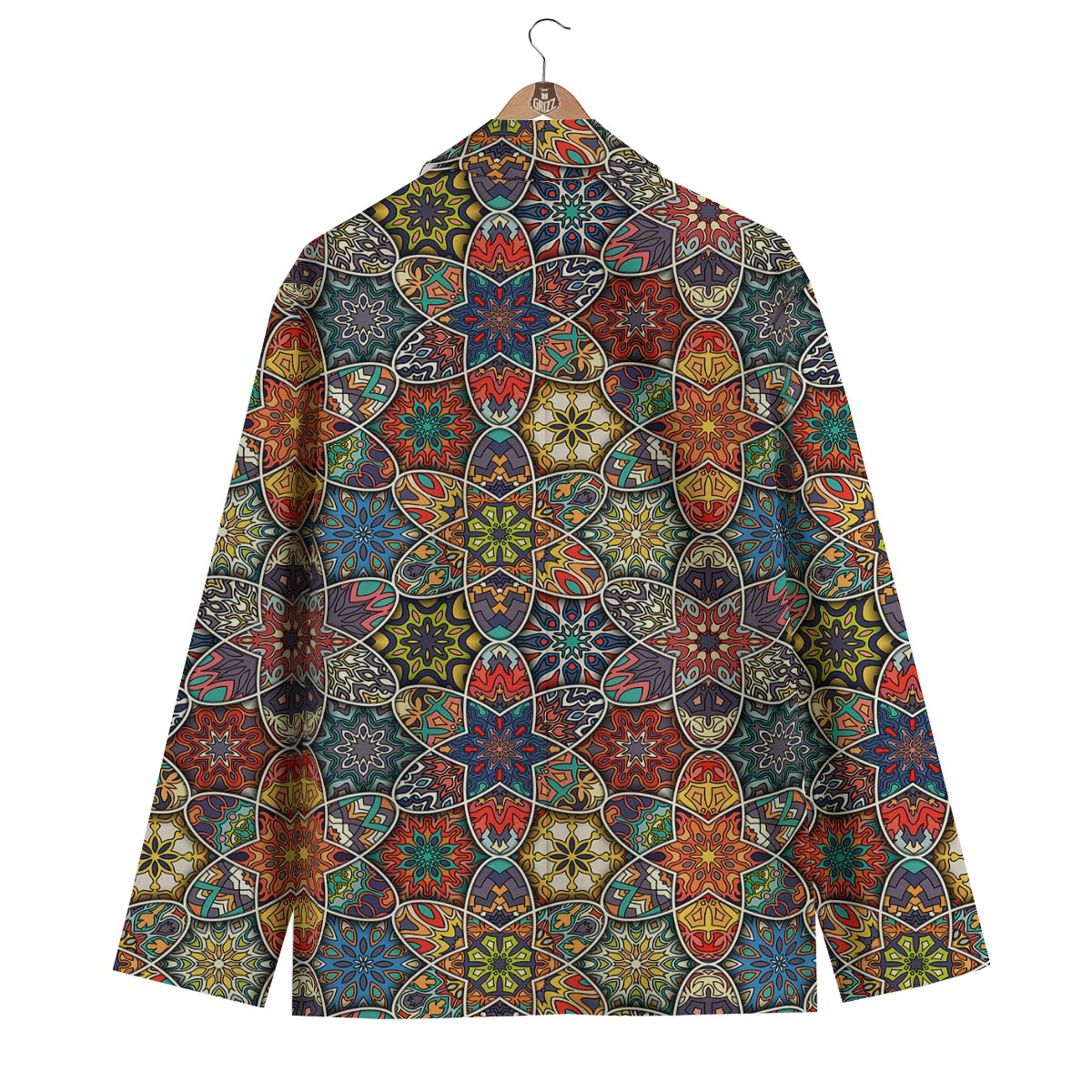 Pattern Print Patchwork Men's Blazer-grizzshop