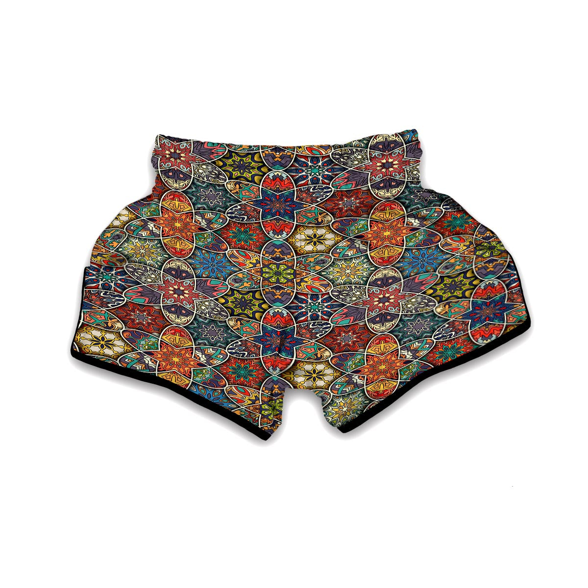 Pattern Print Patchwork Muay Thai Boxing Shorts-grizzshop