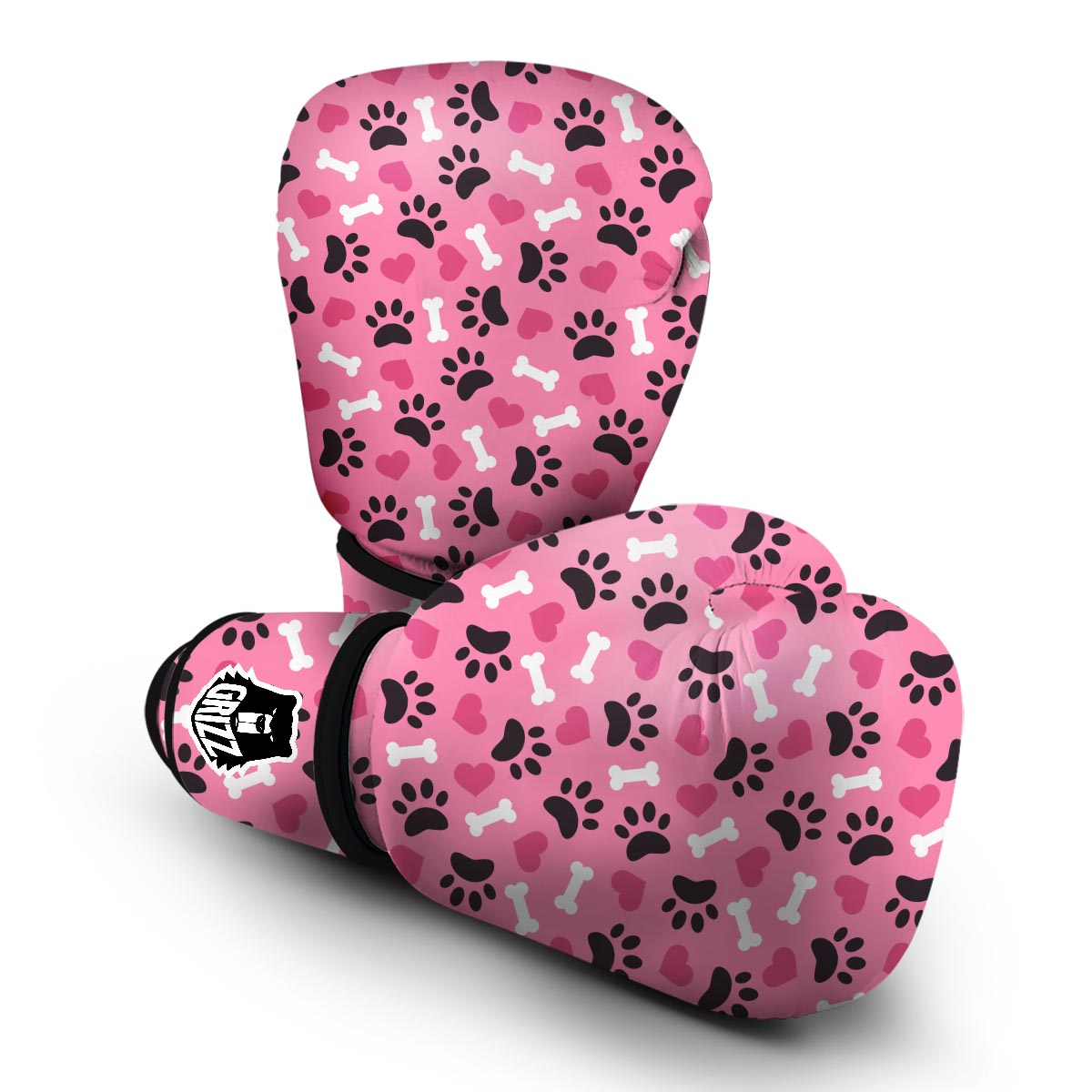 Pattern Print Paw Boxing Gloves-grizzshop