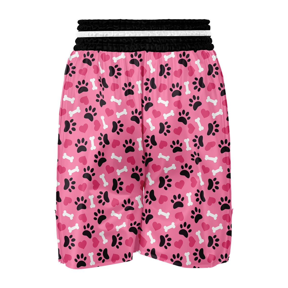 Pattern Print Paw Boxing Shorts-grizzshop
