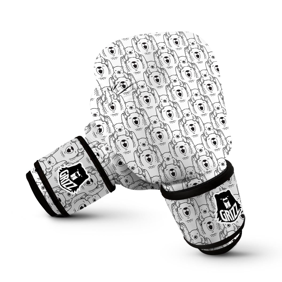 Pattern Print Polar Bear Boxing Gloves-grizzshop