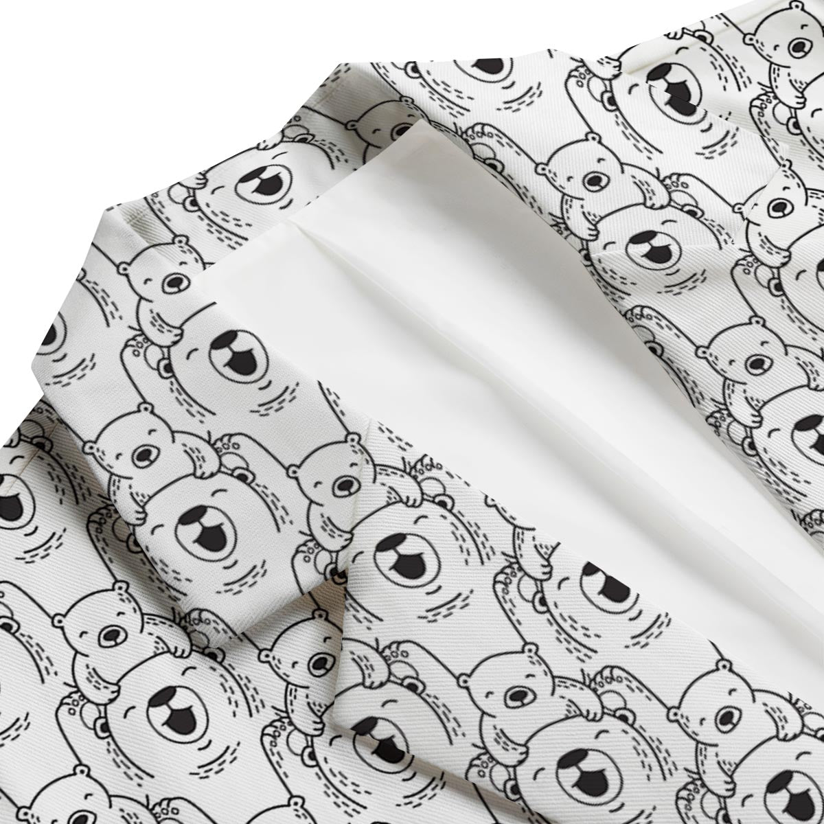 Pattern Print Polar Bear Men's Blazer-grizzshop