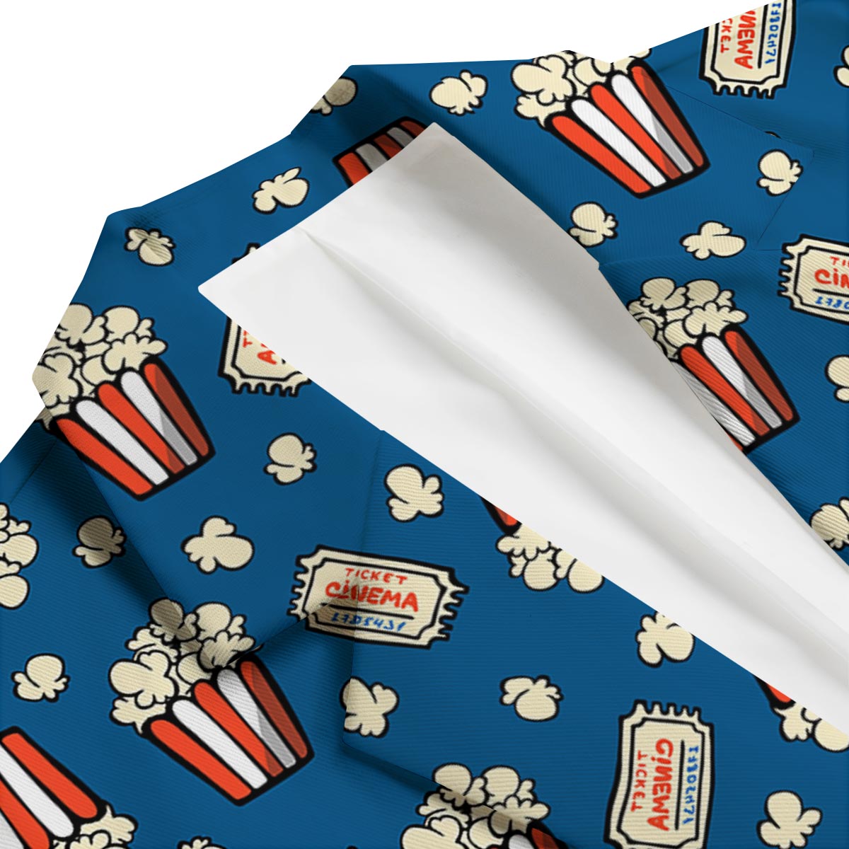 Pattern Print Popcorn Men's Blazer-grizzshop