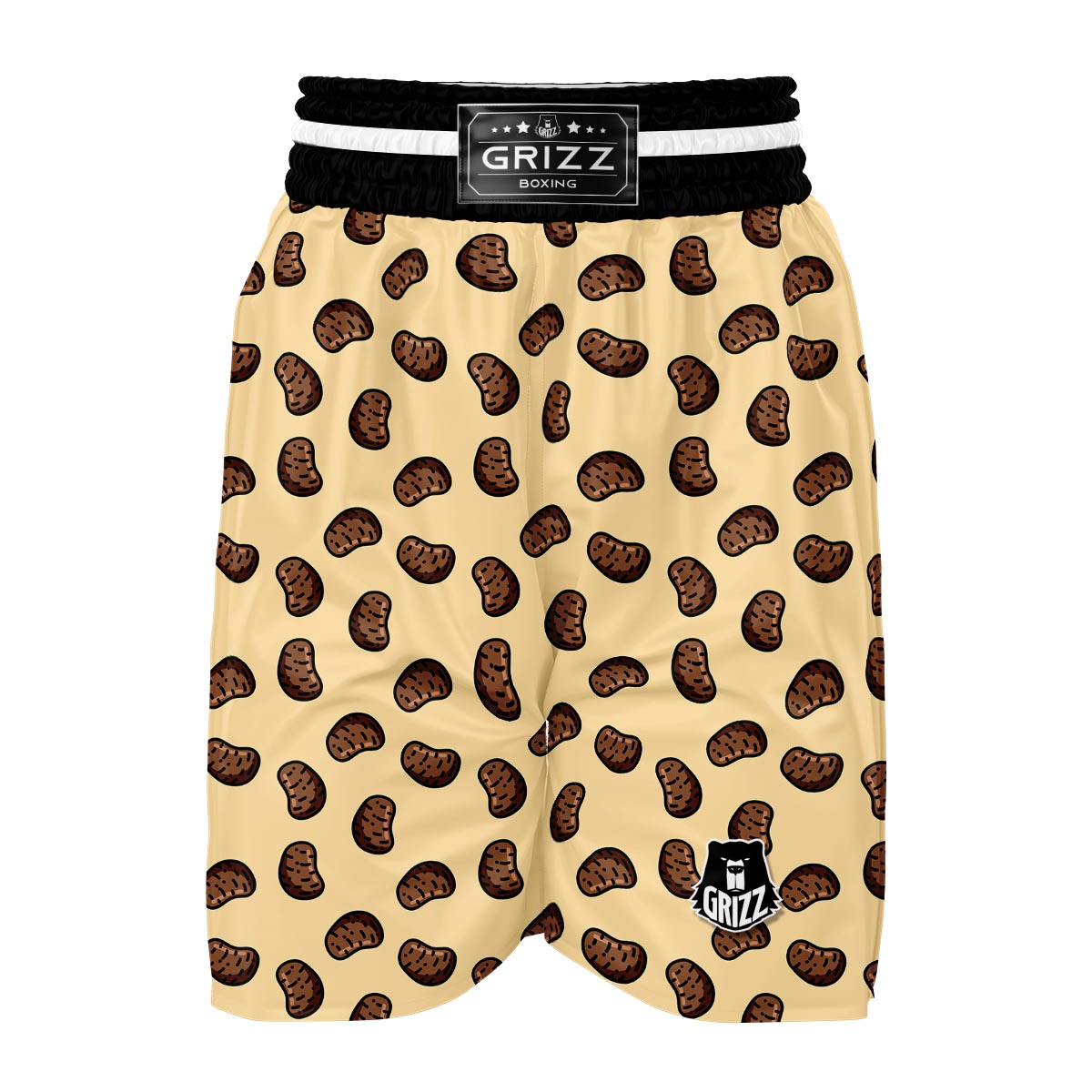 Pattern Print Potato Boxing Shorts-grizzshop