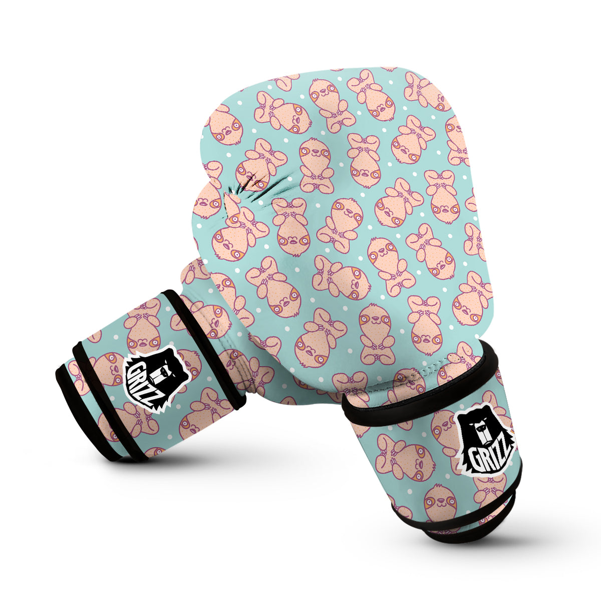 Pattern Print Sloth Boxing Gloves-grizzshop