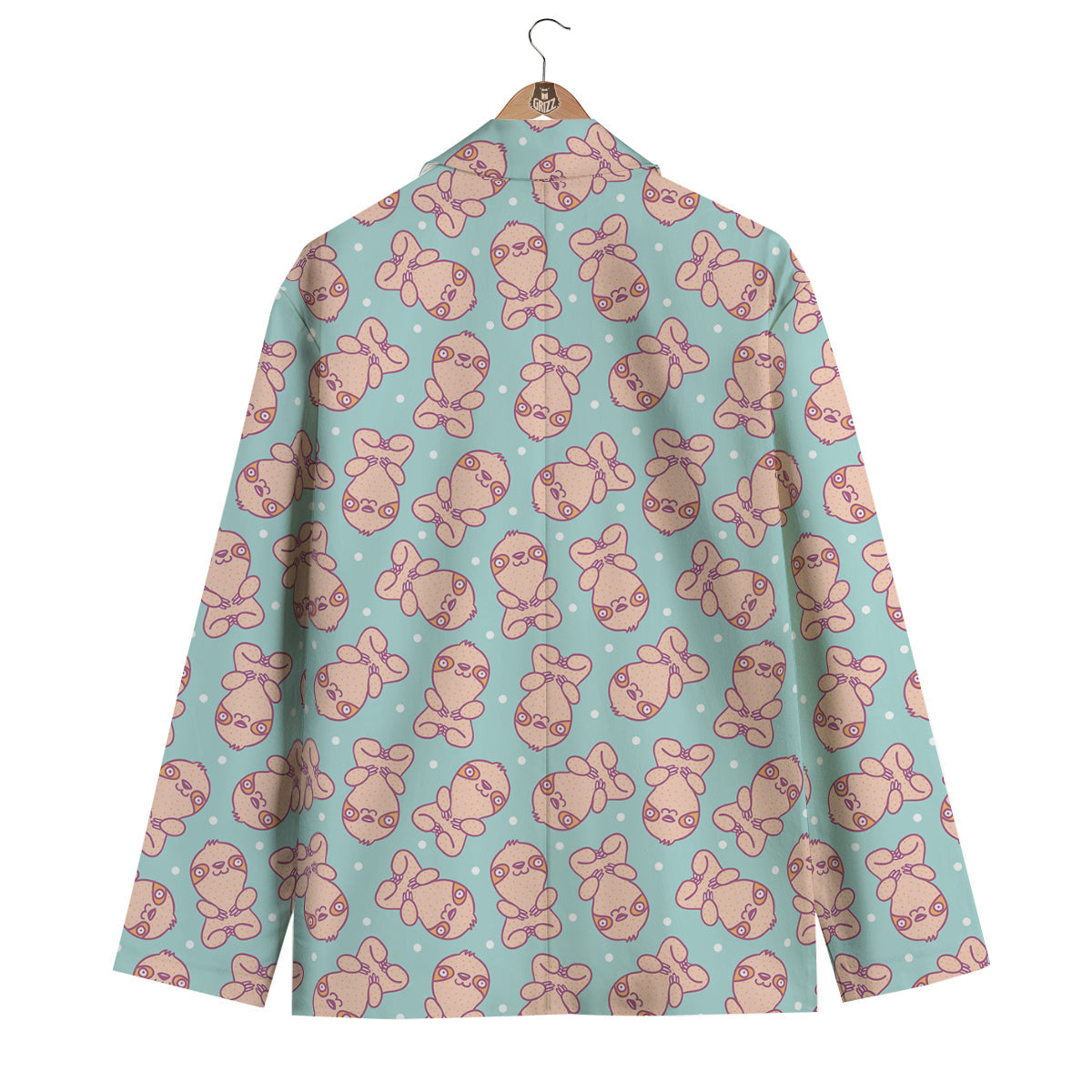 Pattern Print Sloth Men's Blazer-grizzshop
