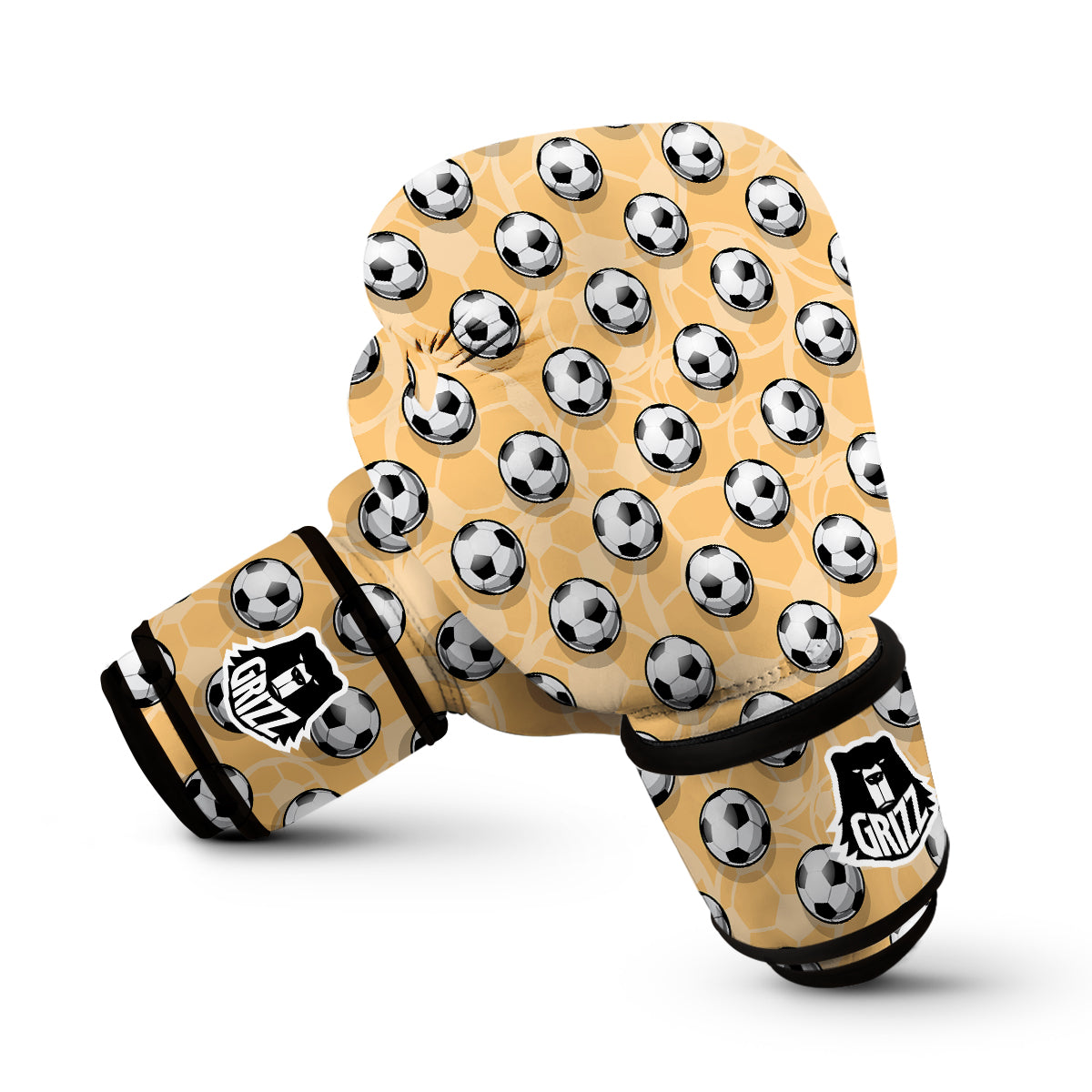 Pattern Print Soccer Boxing Gloves-grizzshop