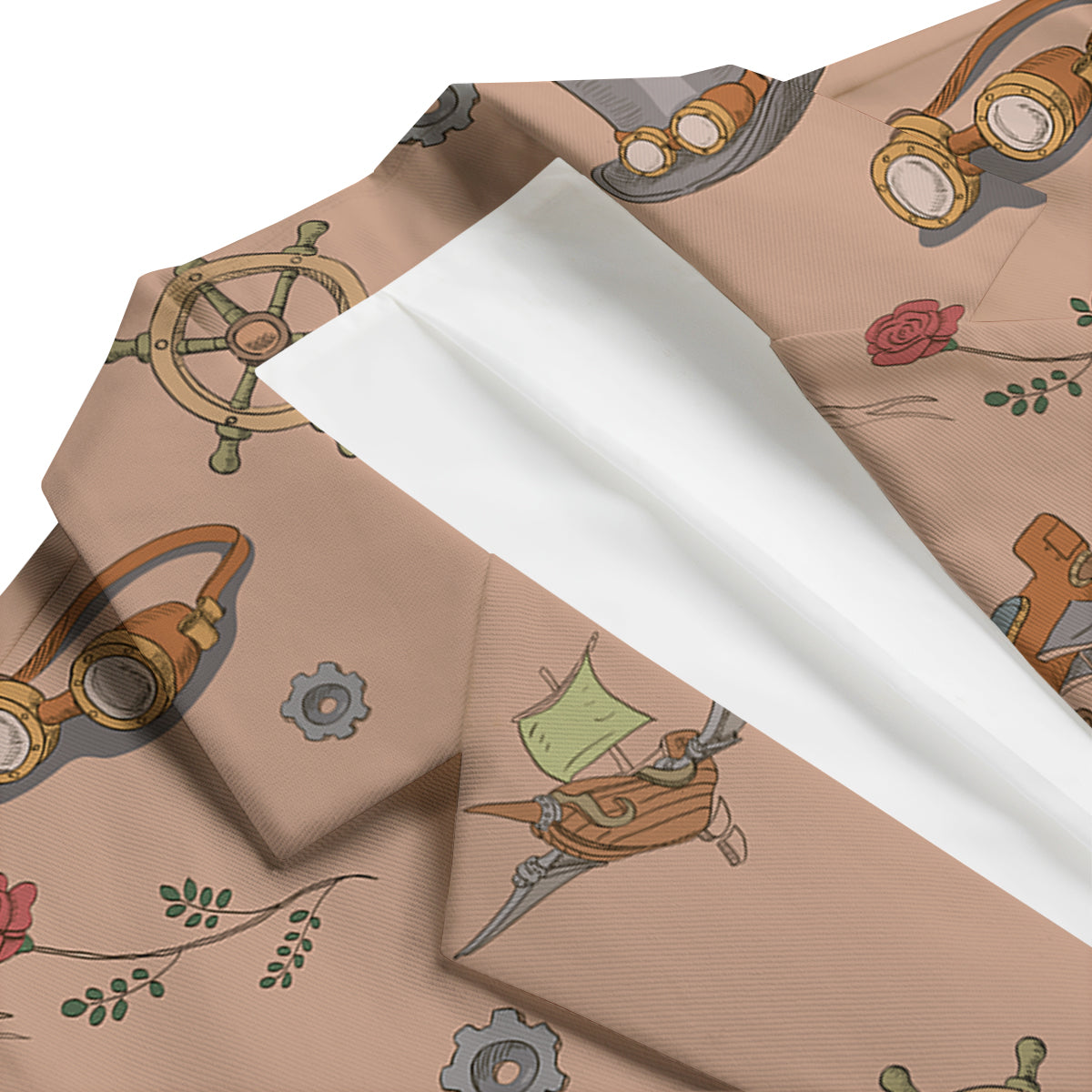 Pattern Print Steampunk Men's Blazer-grizzshop