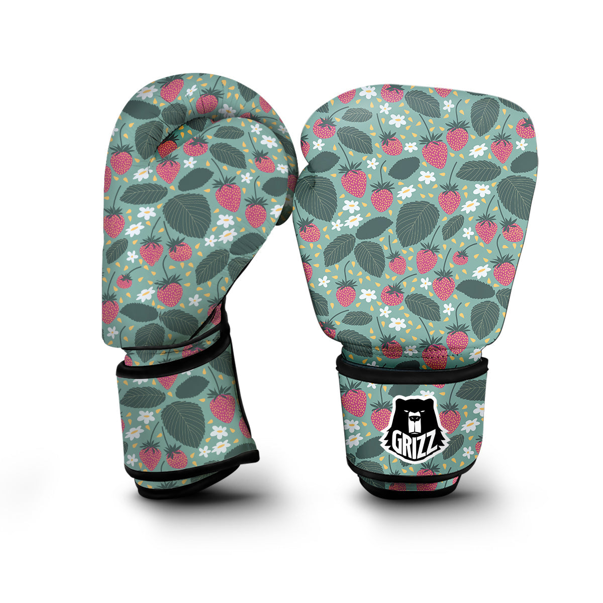 Pattern Print Strawberry Boxing Gloves-grizzshop