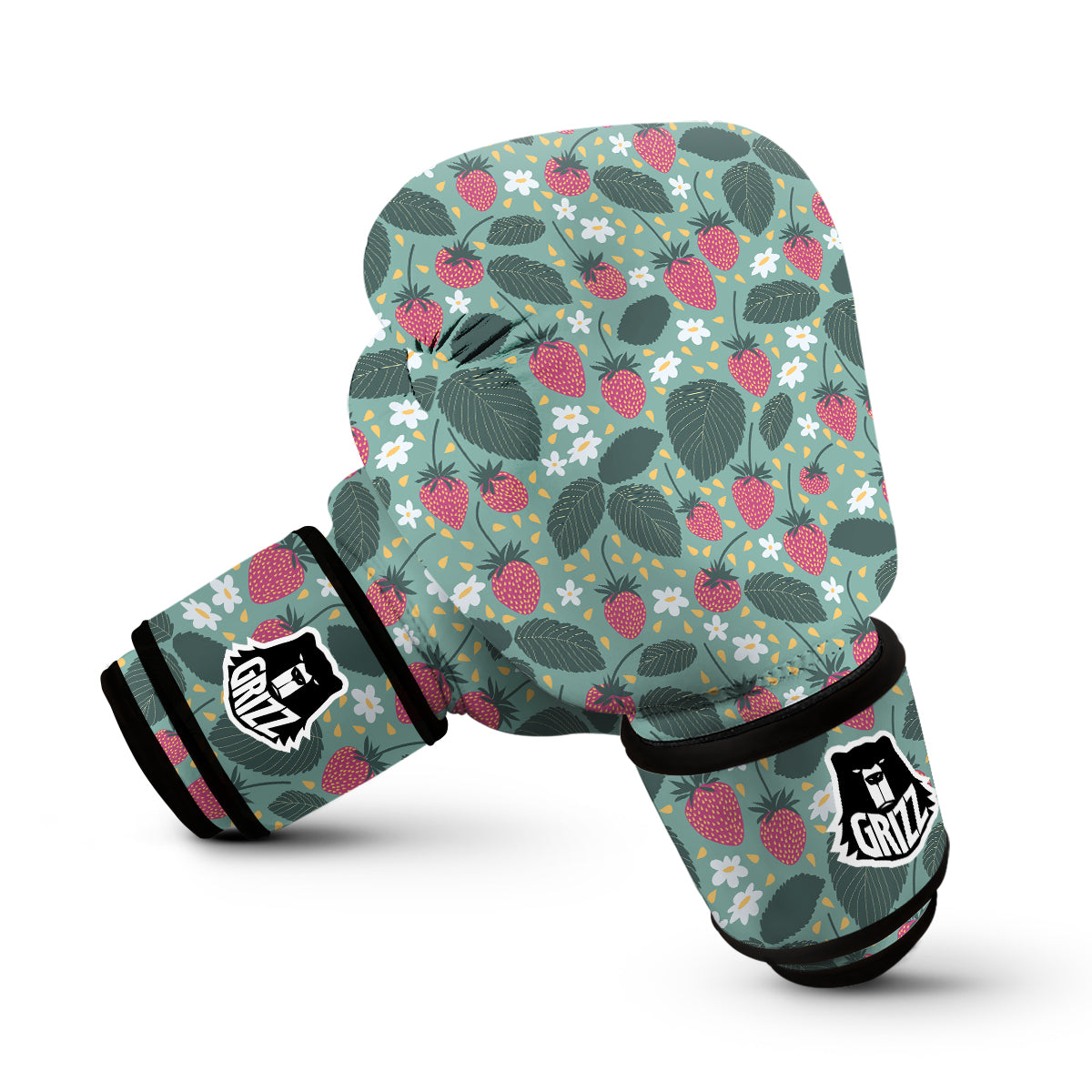 Pattern Print Strawberry Boxing Gloves-grizzshop