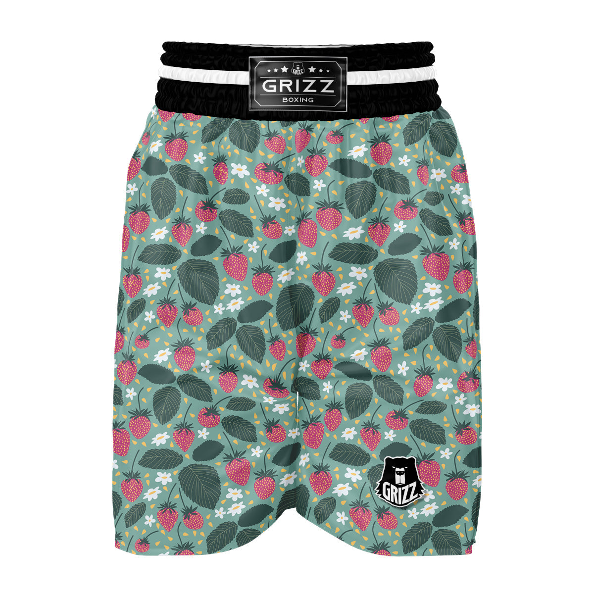Pattern Print Strawberry Boxing Shorts-grizzshop