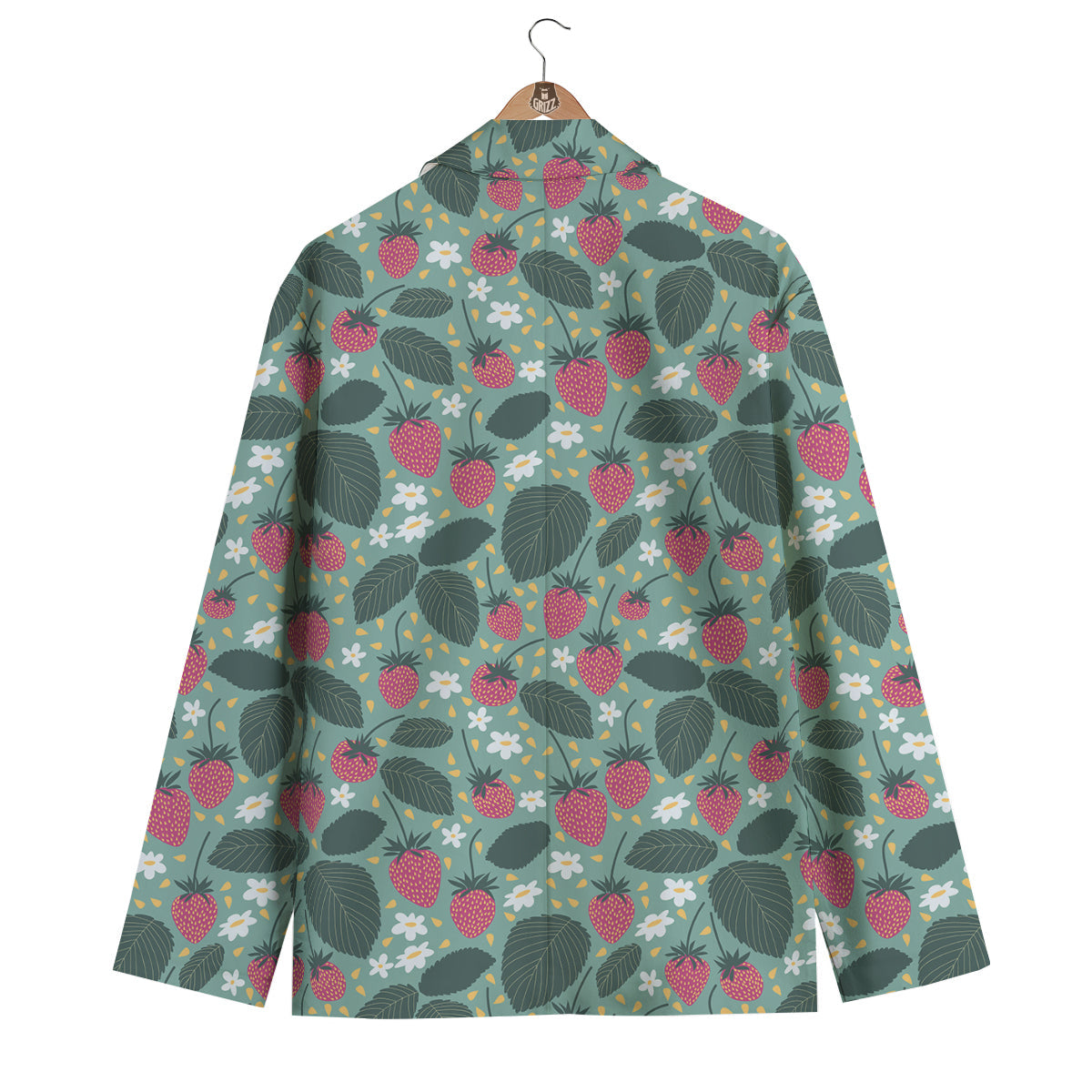 Pattern Print Strawberry Men's Blazer-grizzshop