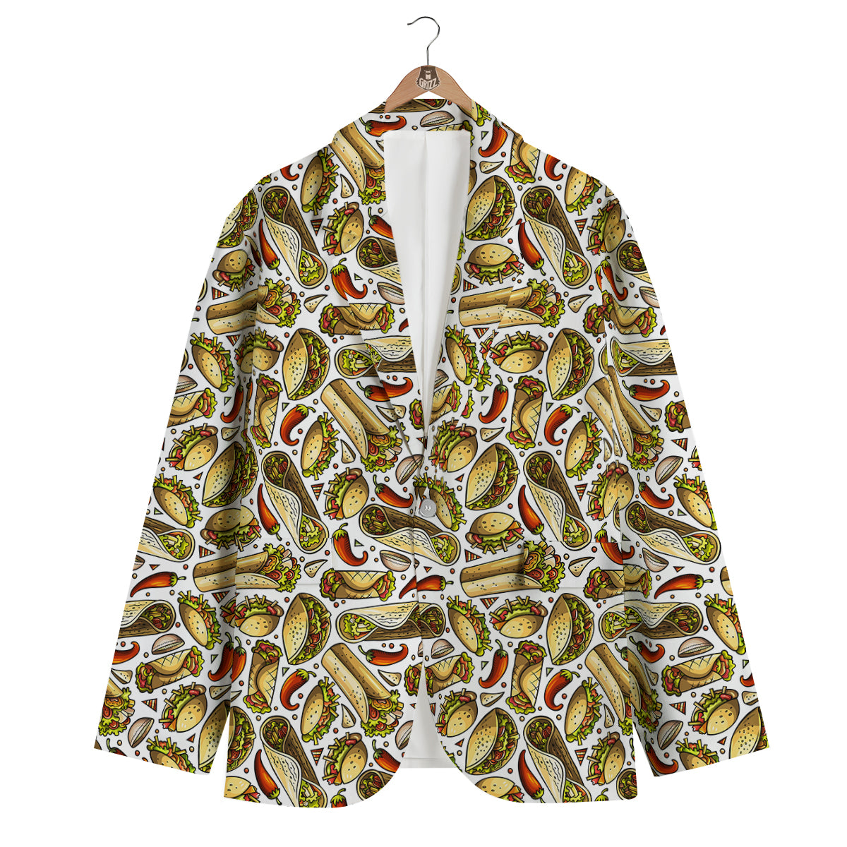 Pattern Print Taco Men's Blazer-grizzshop