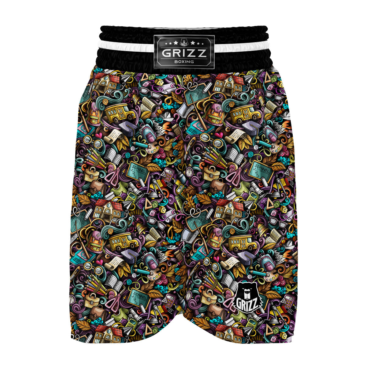Pattern Print Teacher Boxing Shorts-grizzshop