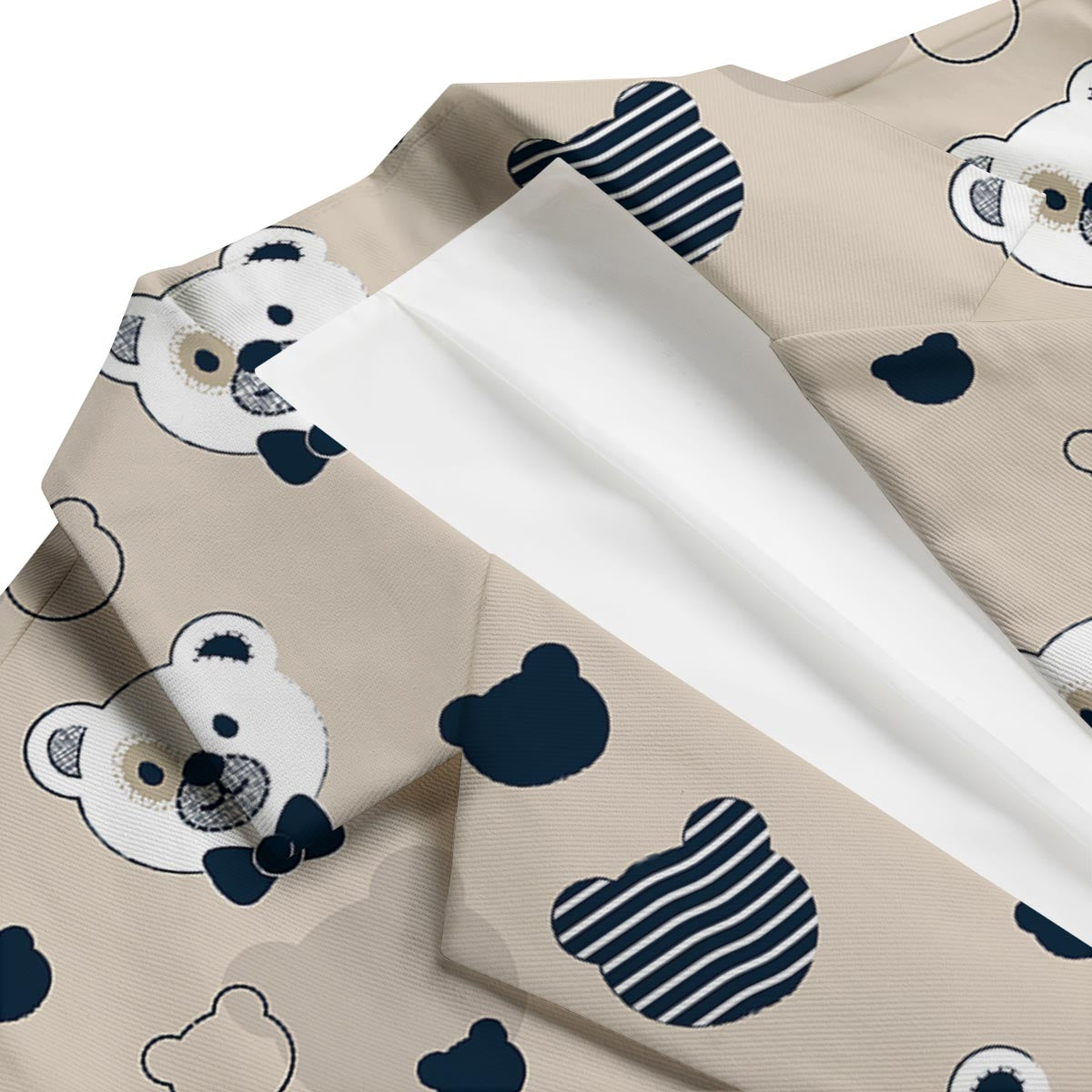 Pattern Print Teddy Bear Men's Blazer-grizzshop