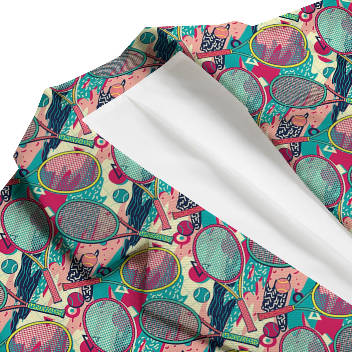 Pattern Print Tennis Men's Blazer-grizzshop