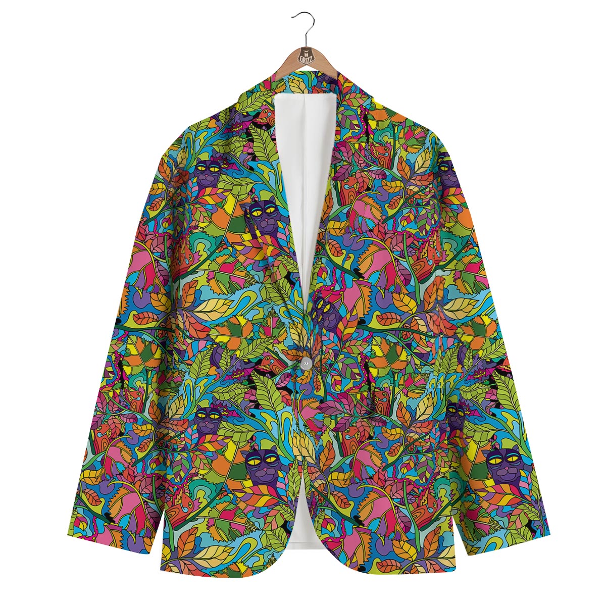 Pattern Print Trippy Men's Blazer-grizzshop