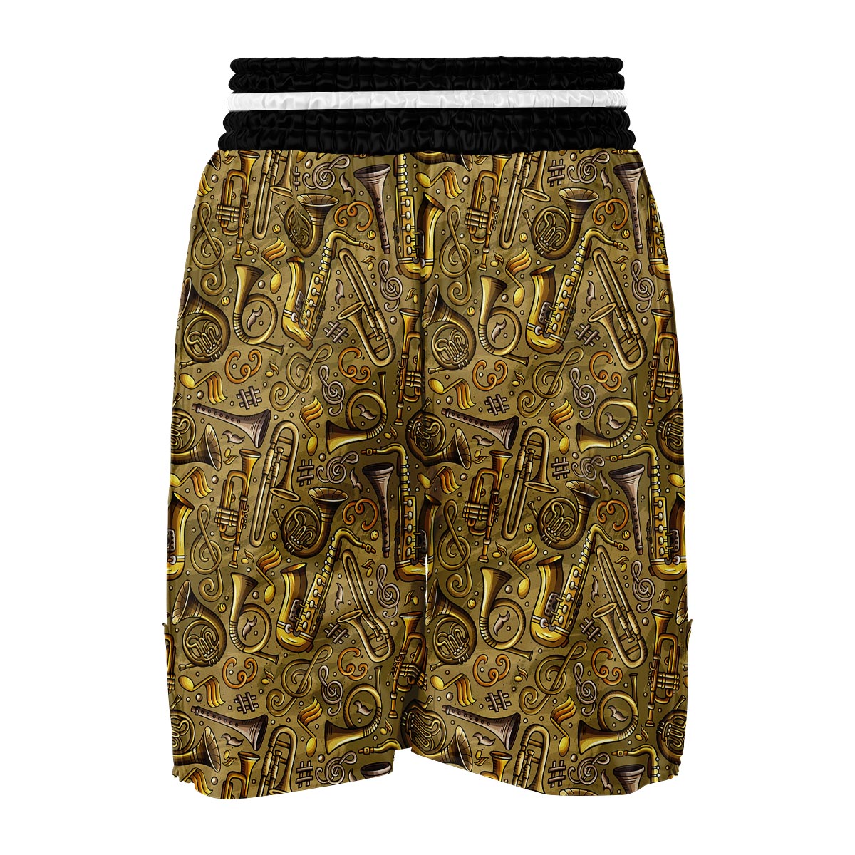 Pattern Print Trumpet Boxing Shorts-grizzshop
