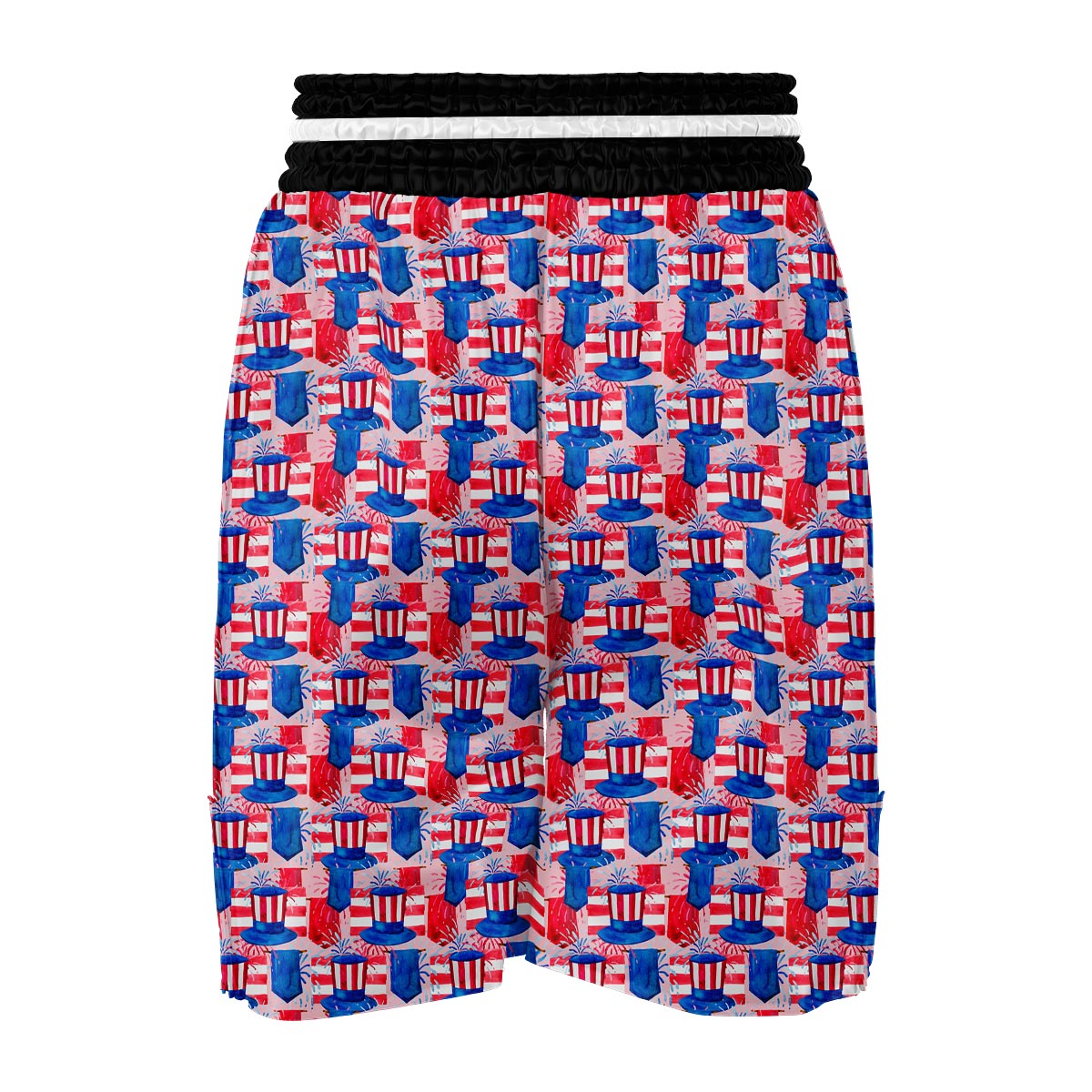 Pattern Print Uncle Sam Boxing Shorts-grizzshop