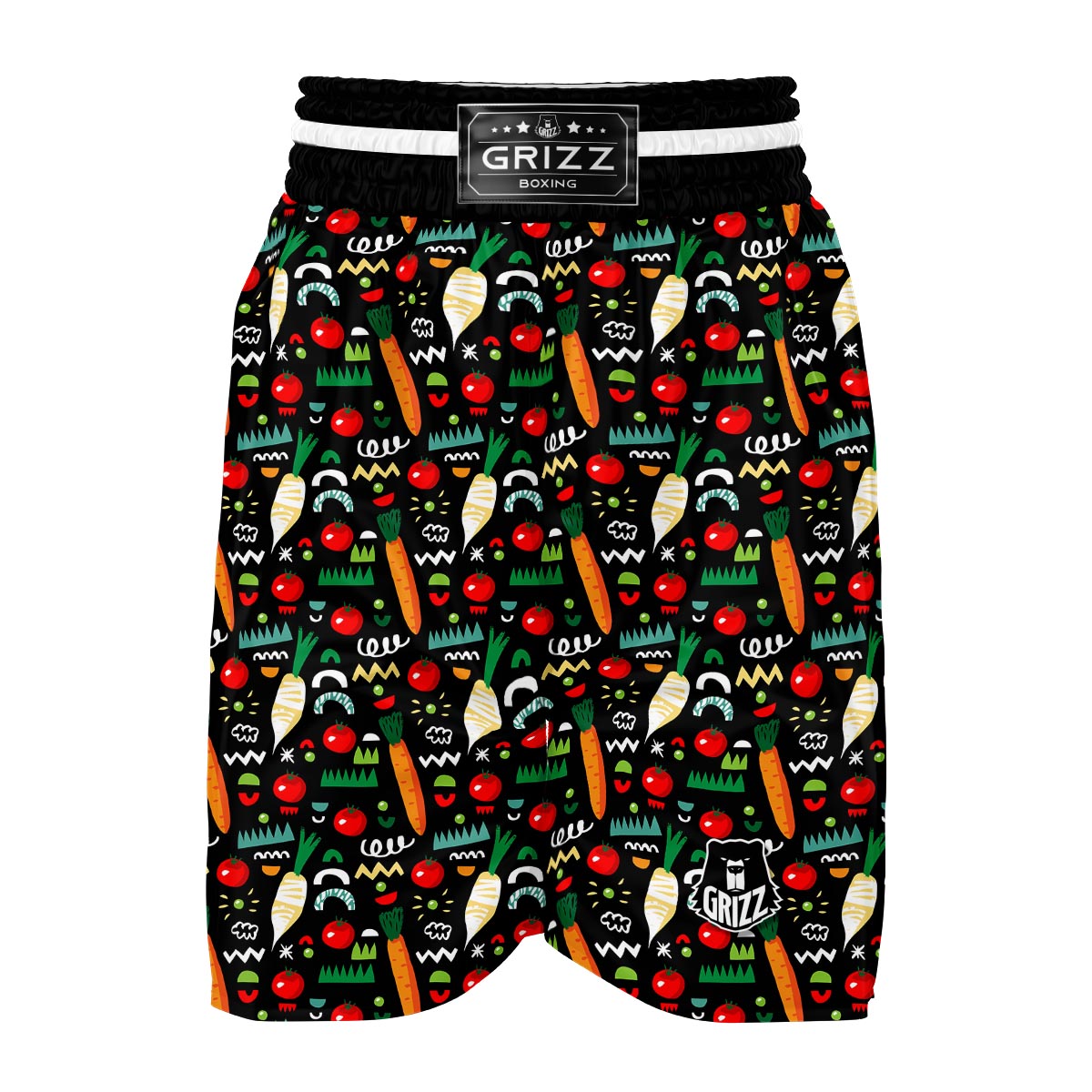 Pattern Print Vegan Boxing Shorts-grizzshop