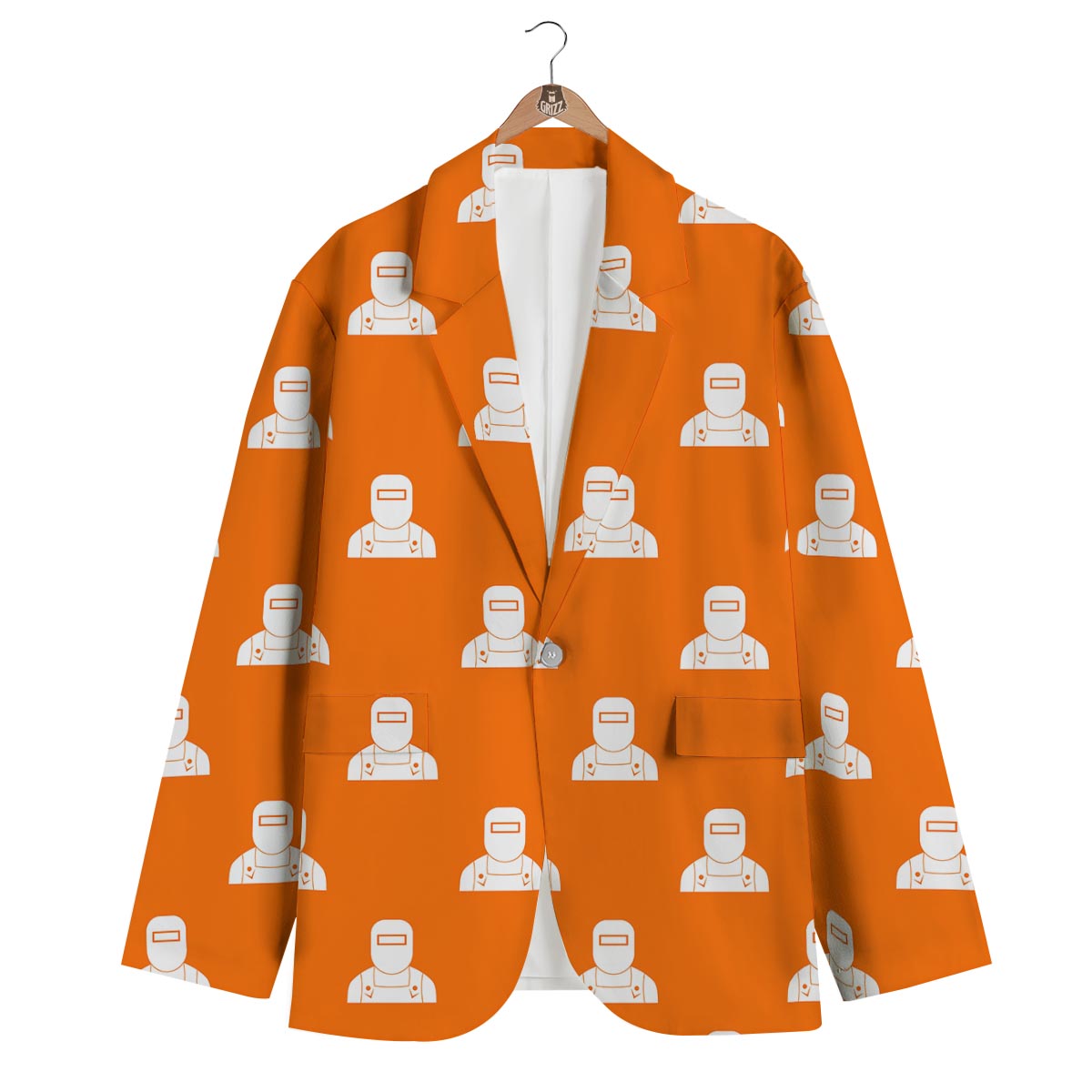Pattern Print Welder Men's Blazer-grizzshop