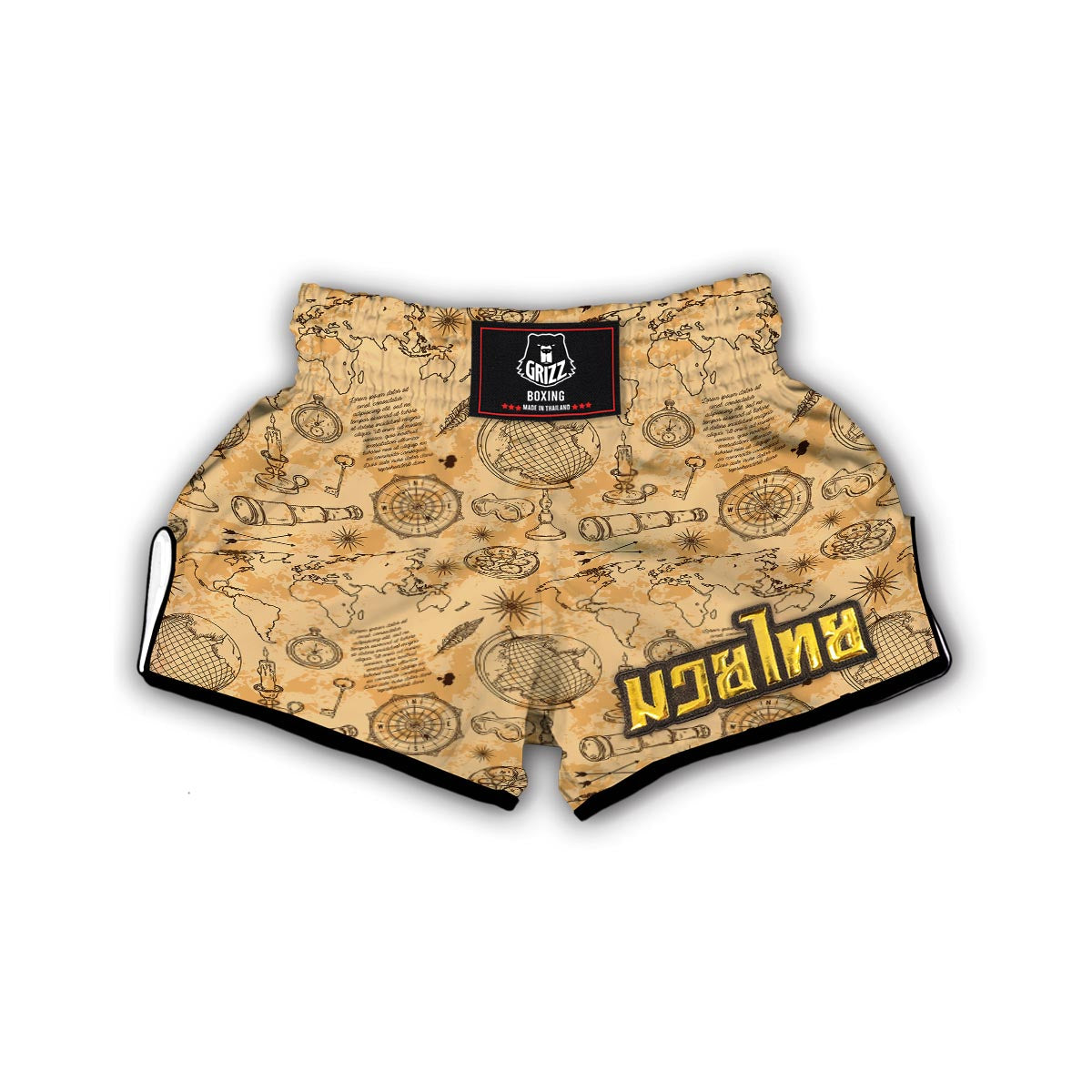 Bohemian Paisley Floral Print Pattern Muay Thai Boxing Shorts