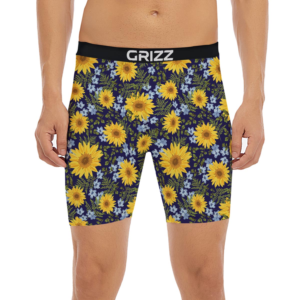 Pattern Sunflower Print Pattern Boxer Briefs-grizzshop